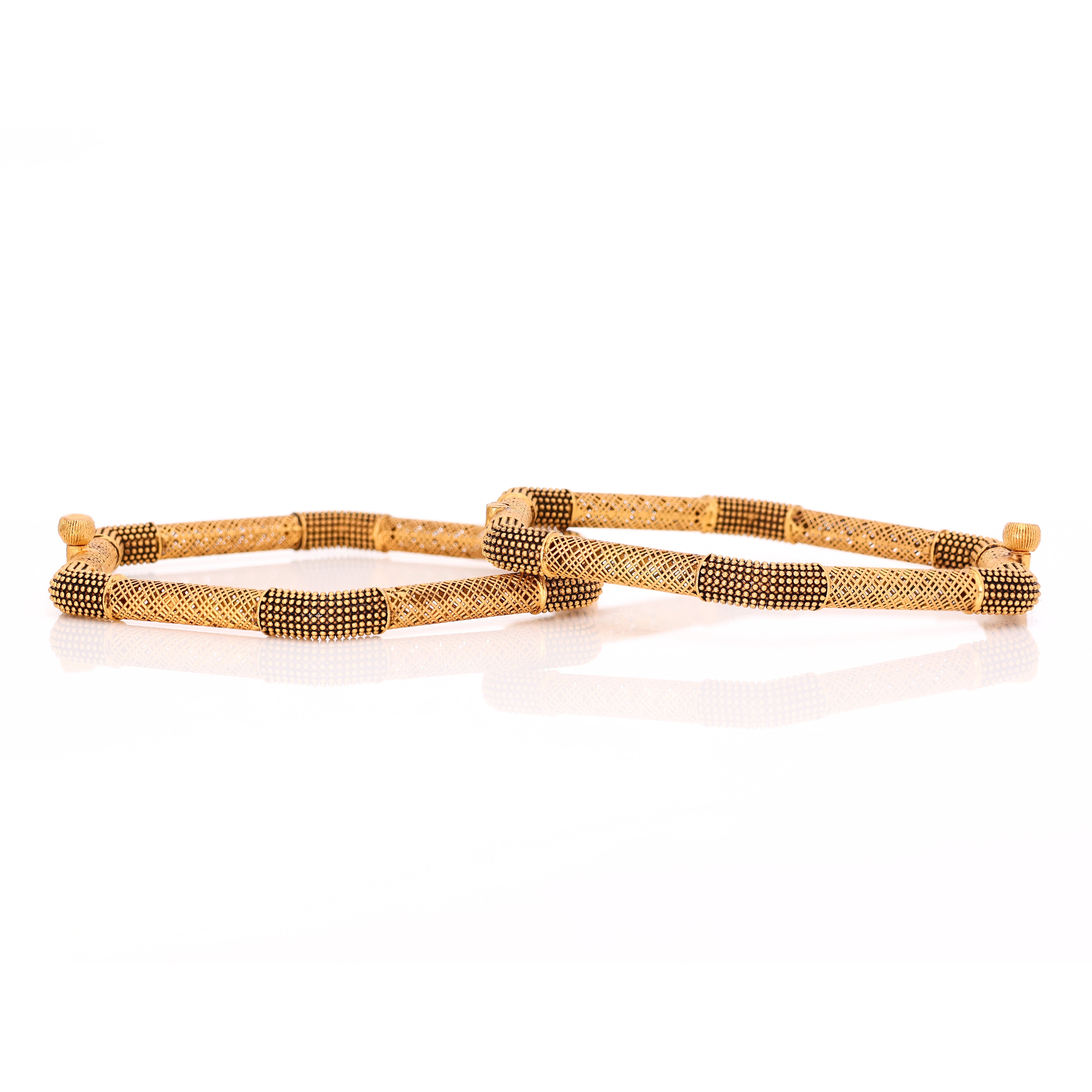 Couture Hexagon Gold Bangles