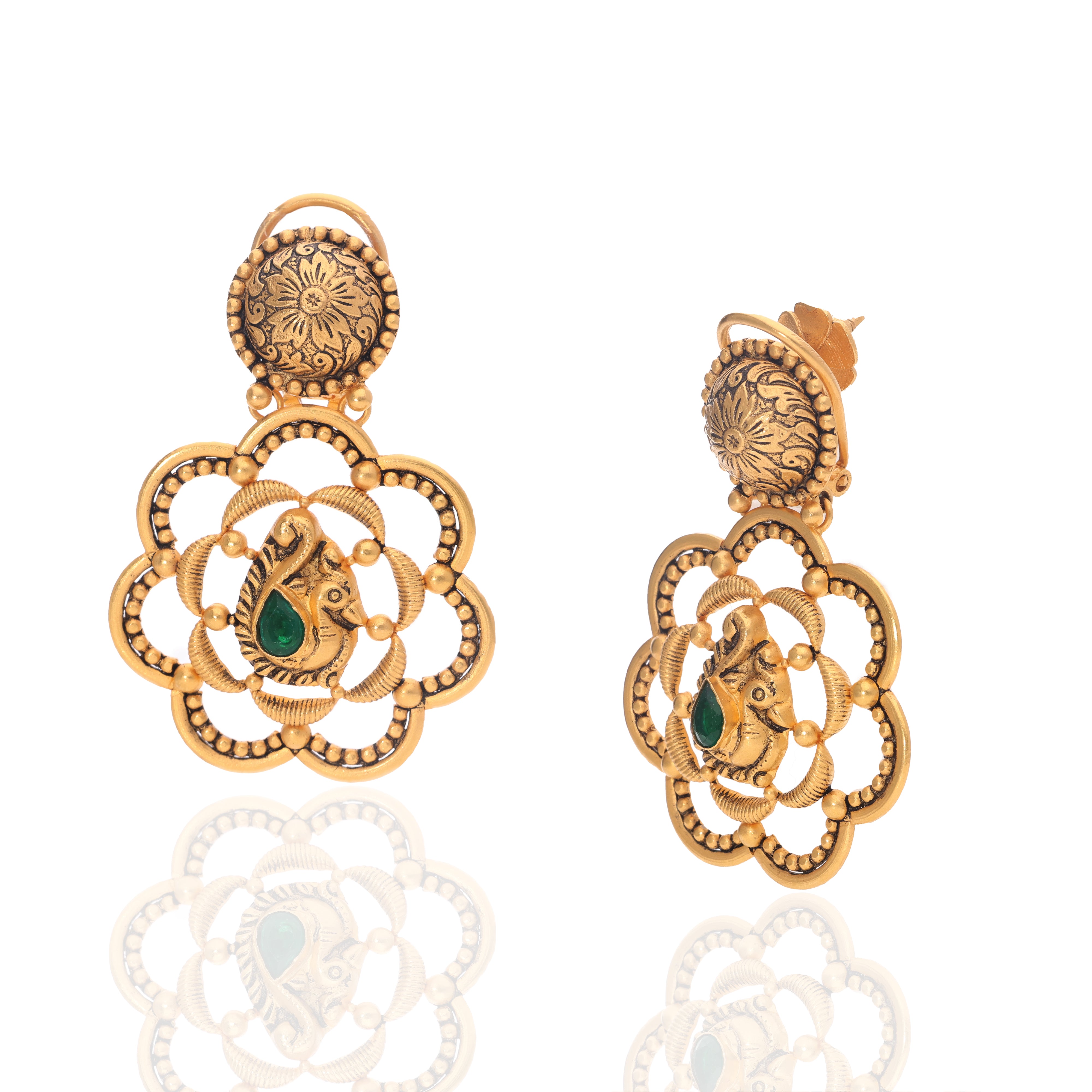 Padma Floral Gold Earrings
