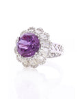 Amethyst Aura Diamond Ring