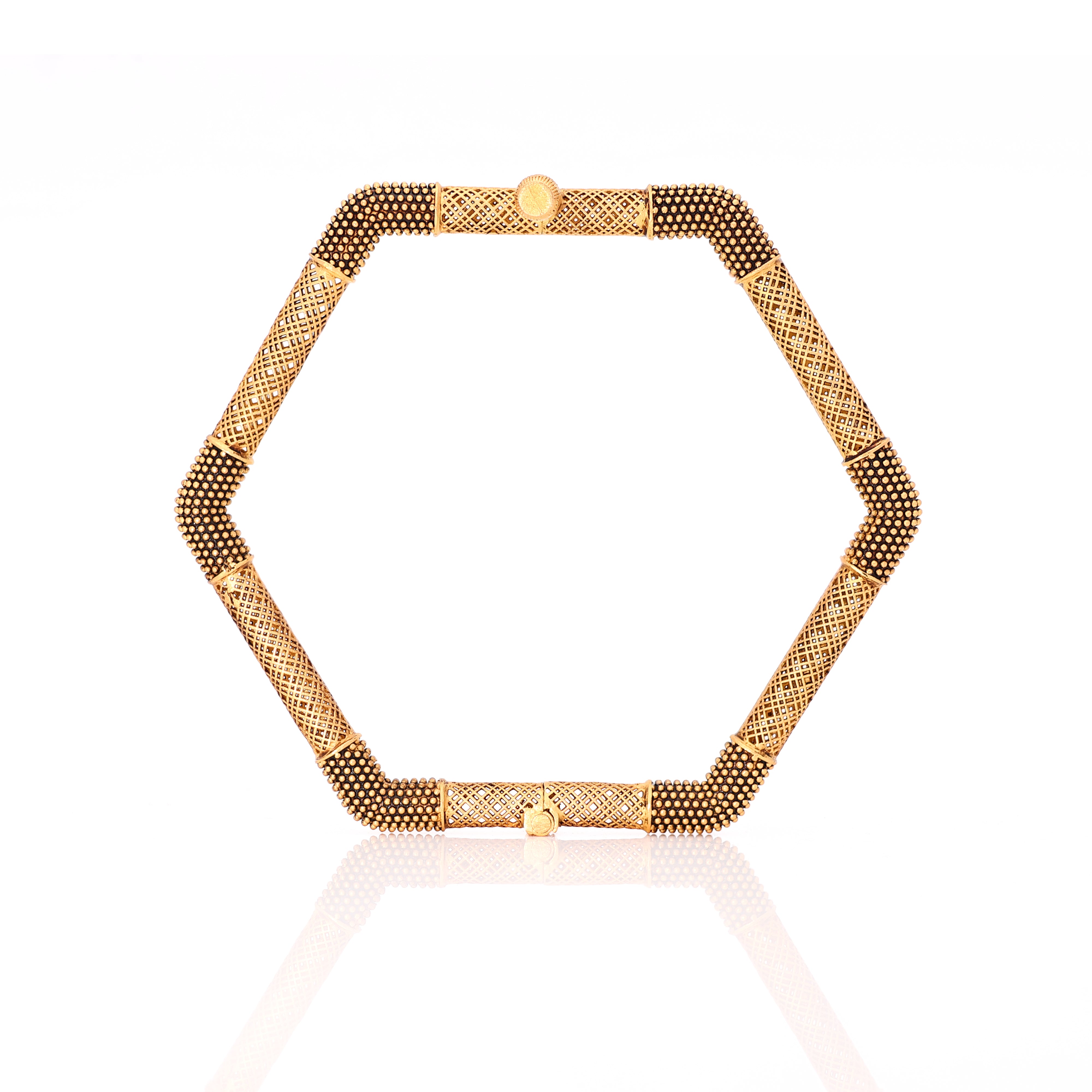 Couture Hexagon Gold Bangles