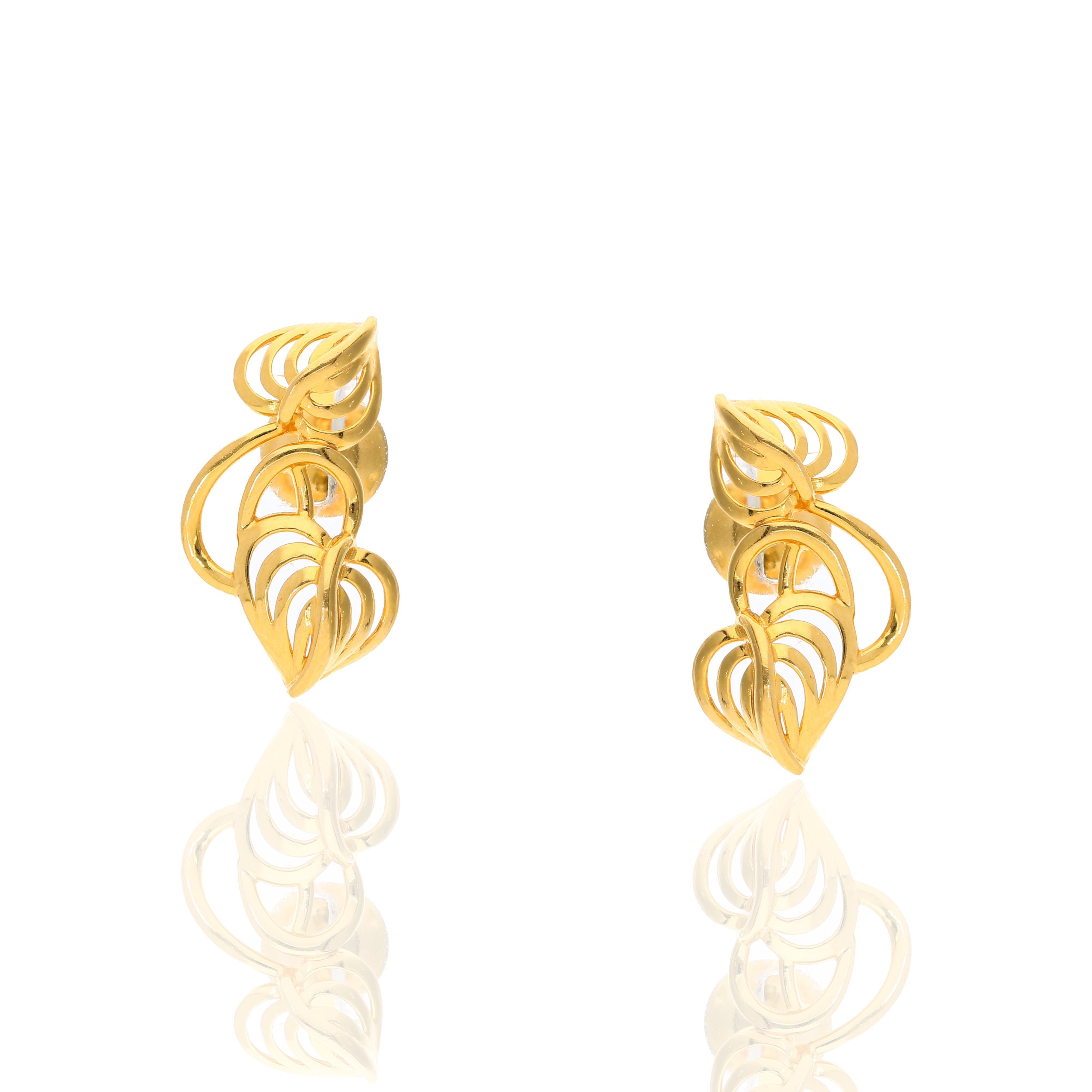 Flora Twirl Gold Studs