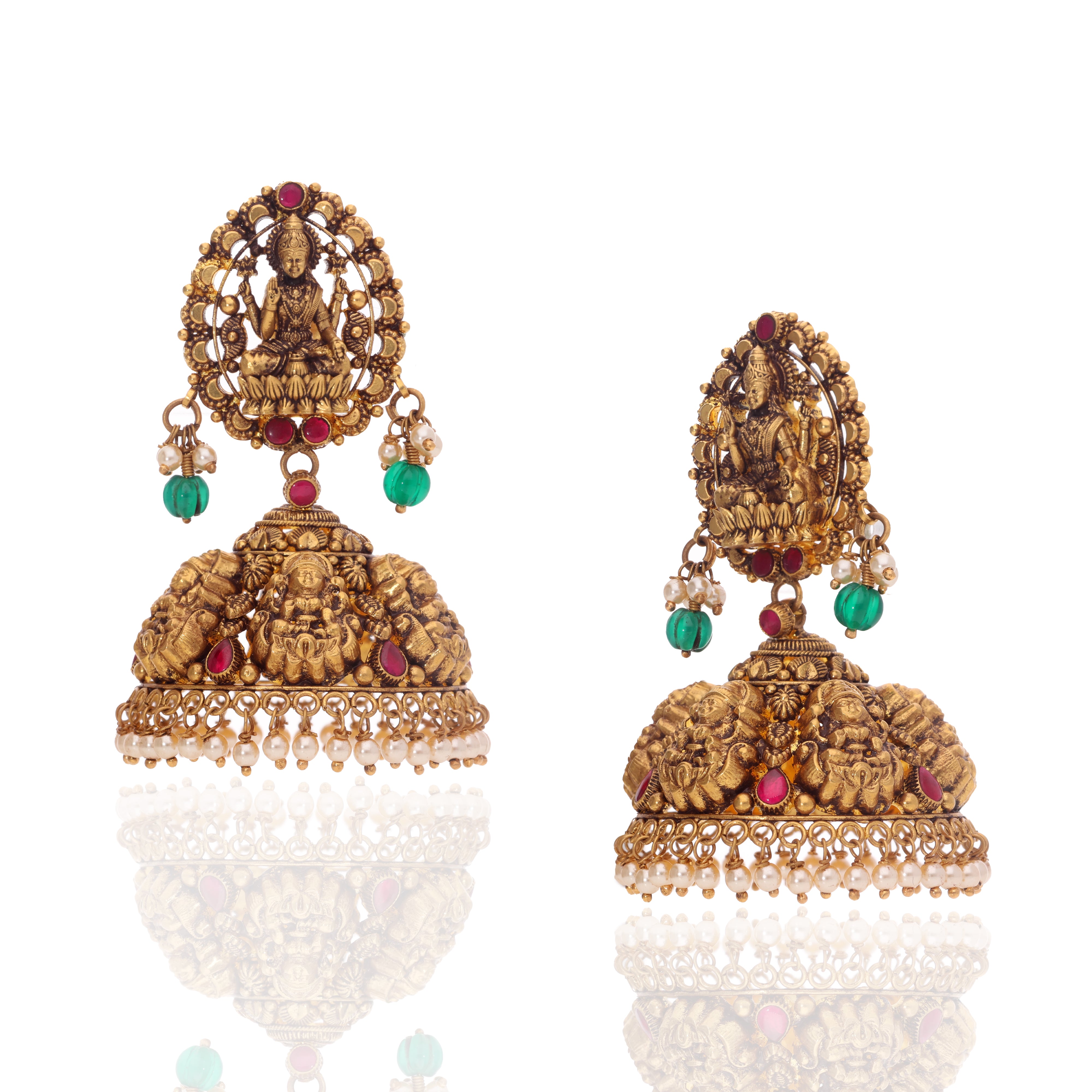 Temple Lakshmi Gold Jhumka