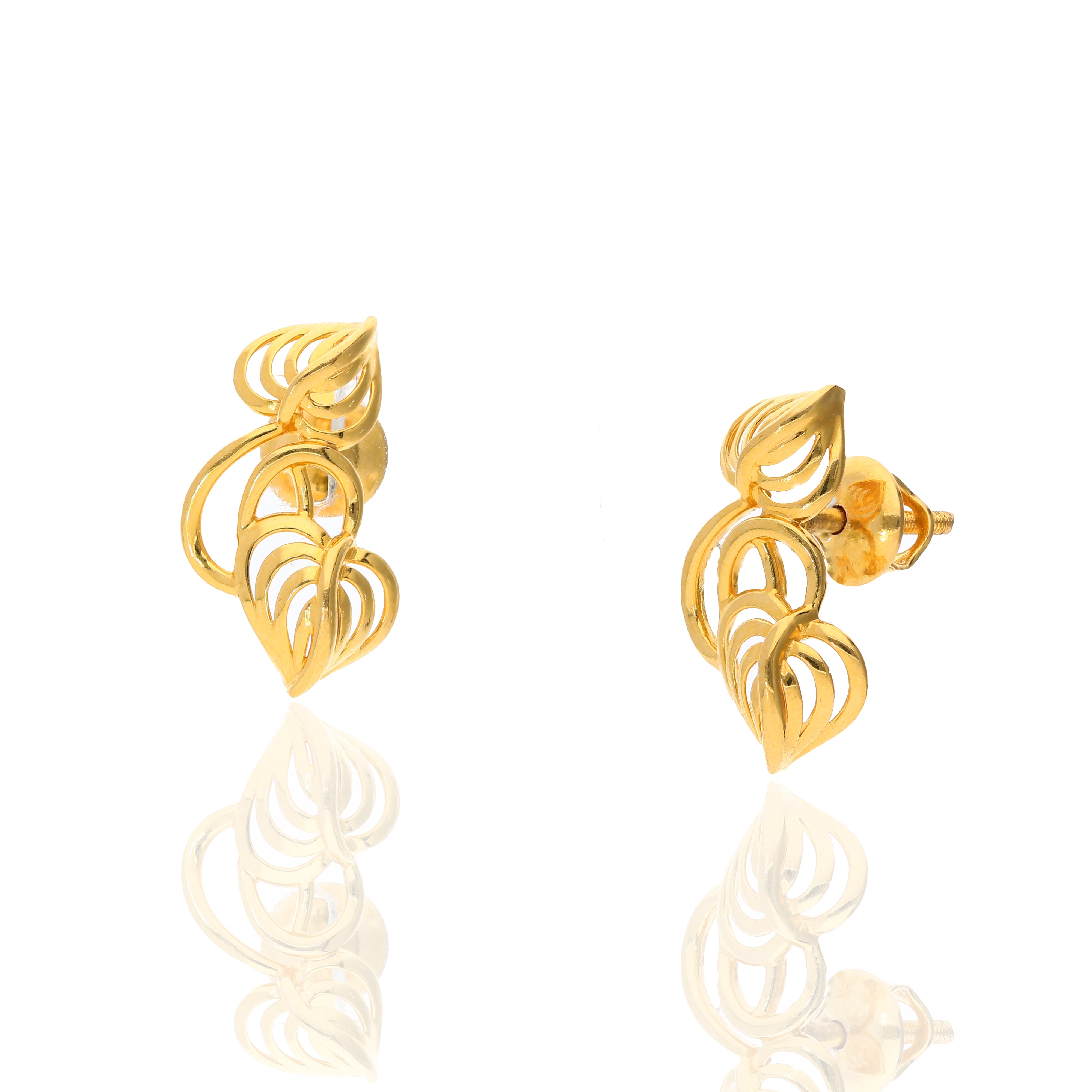 Flora Twirl Gold Studs