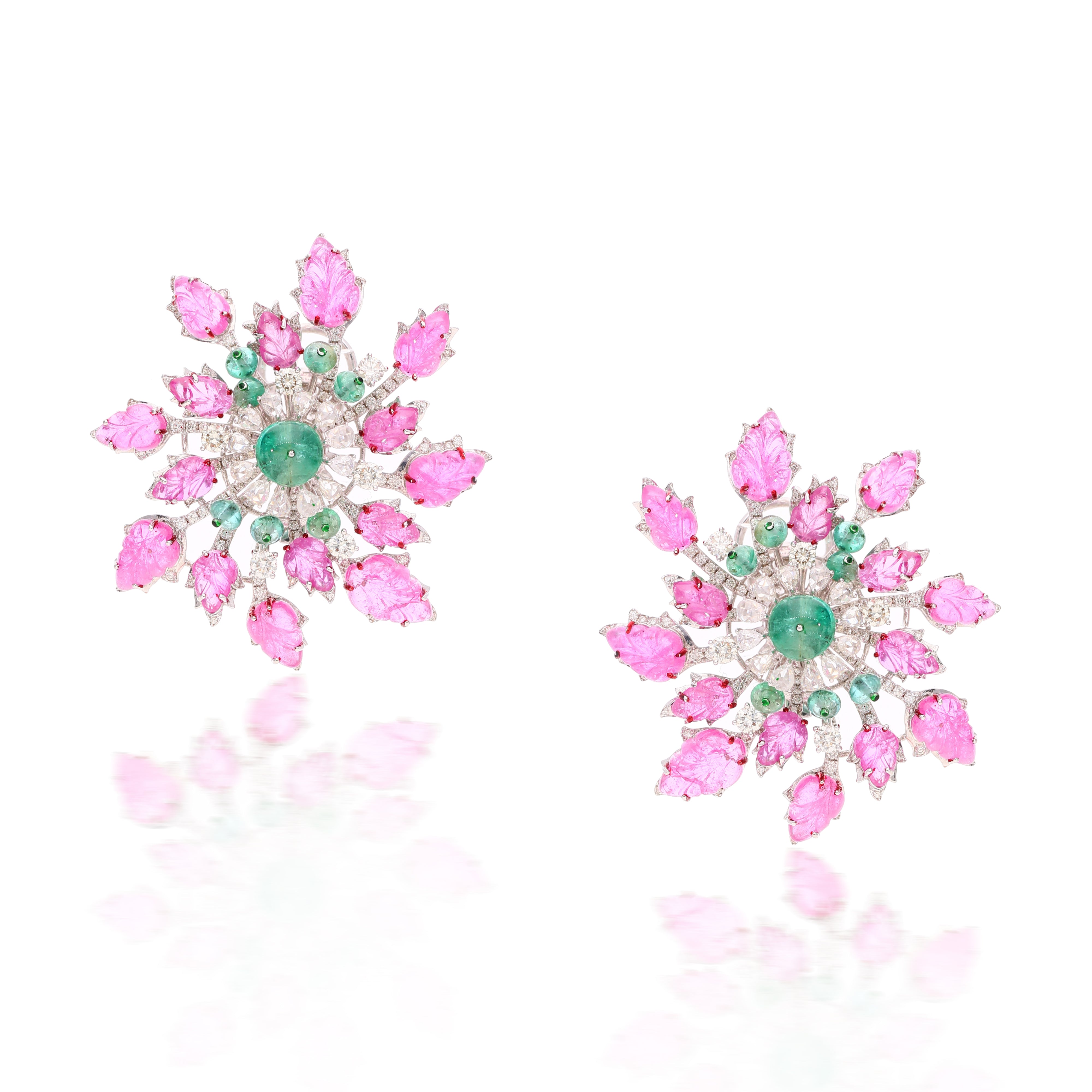 Fuchsia Rosette Earrings