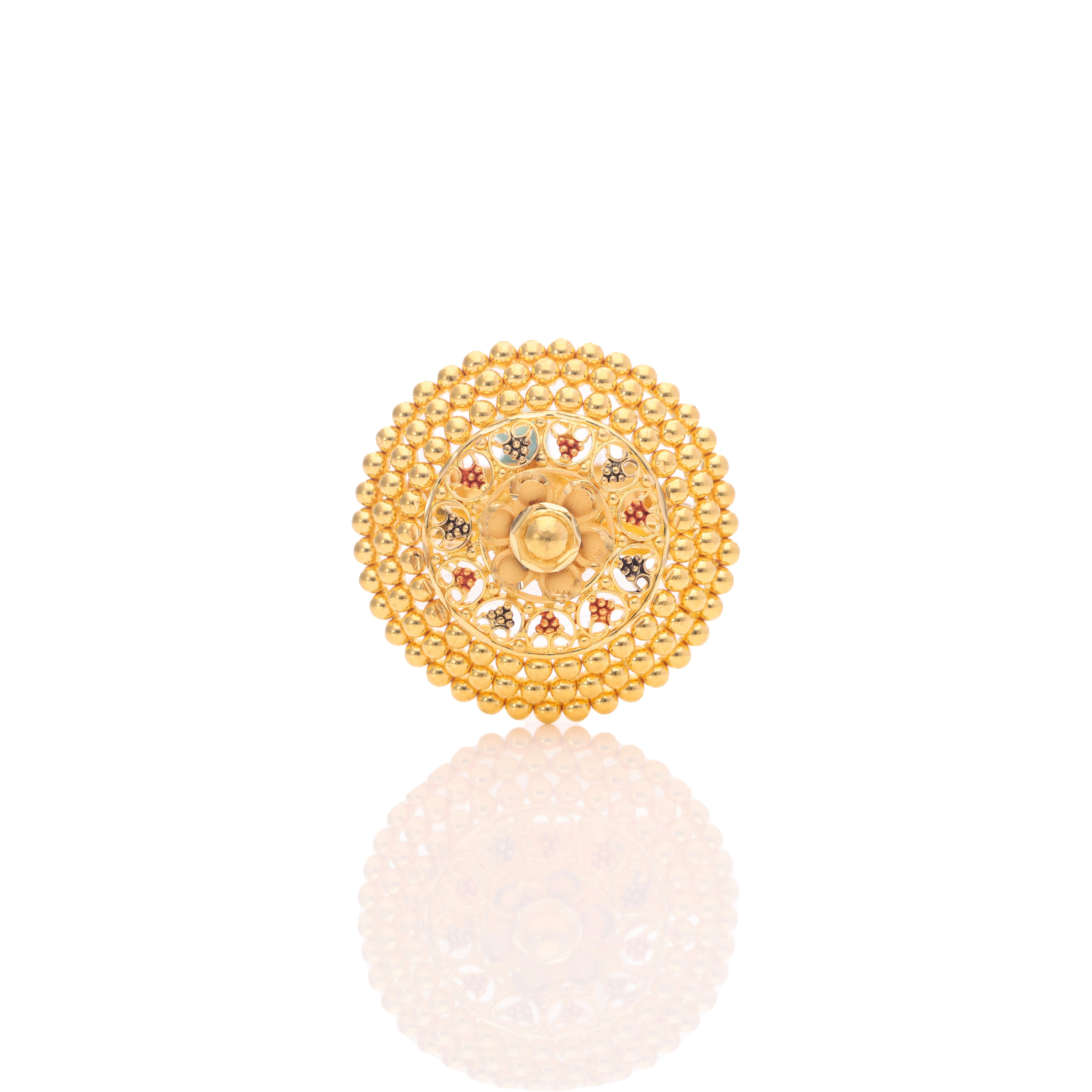 Regal Mandala Gold Ring