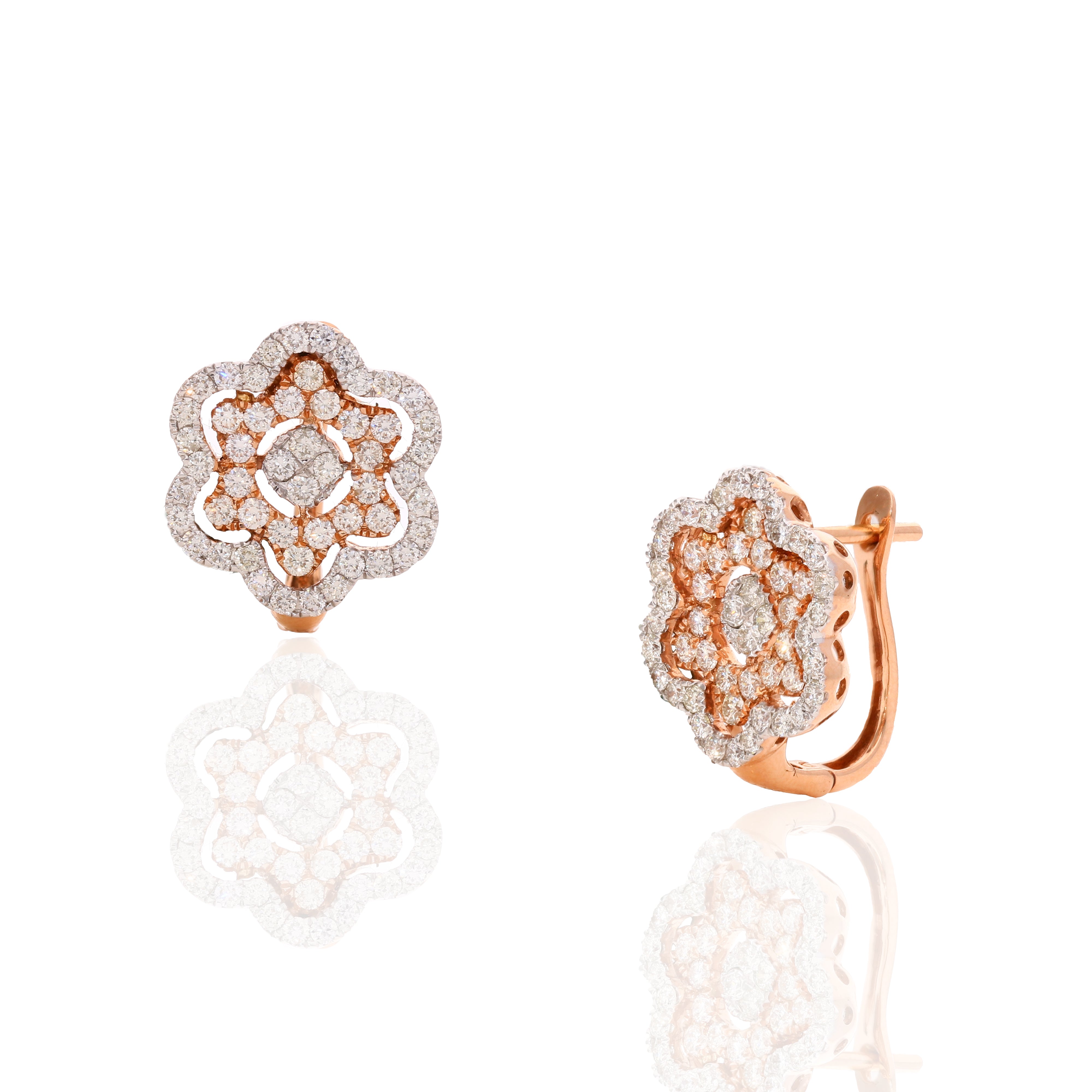 Rosette Elegance Diamond Stutds