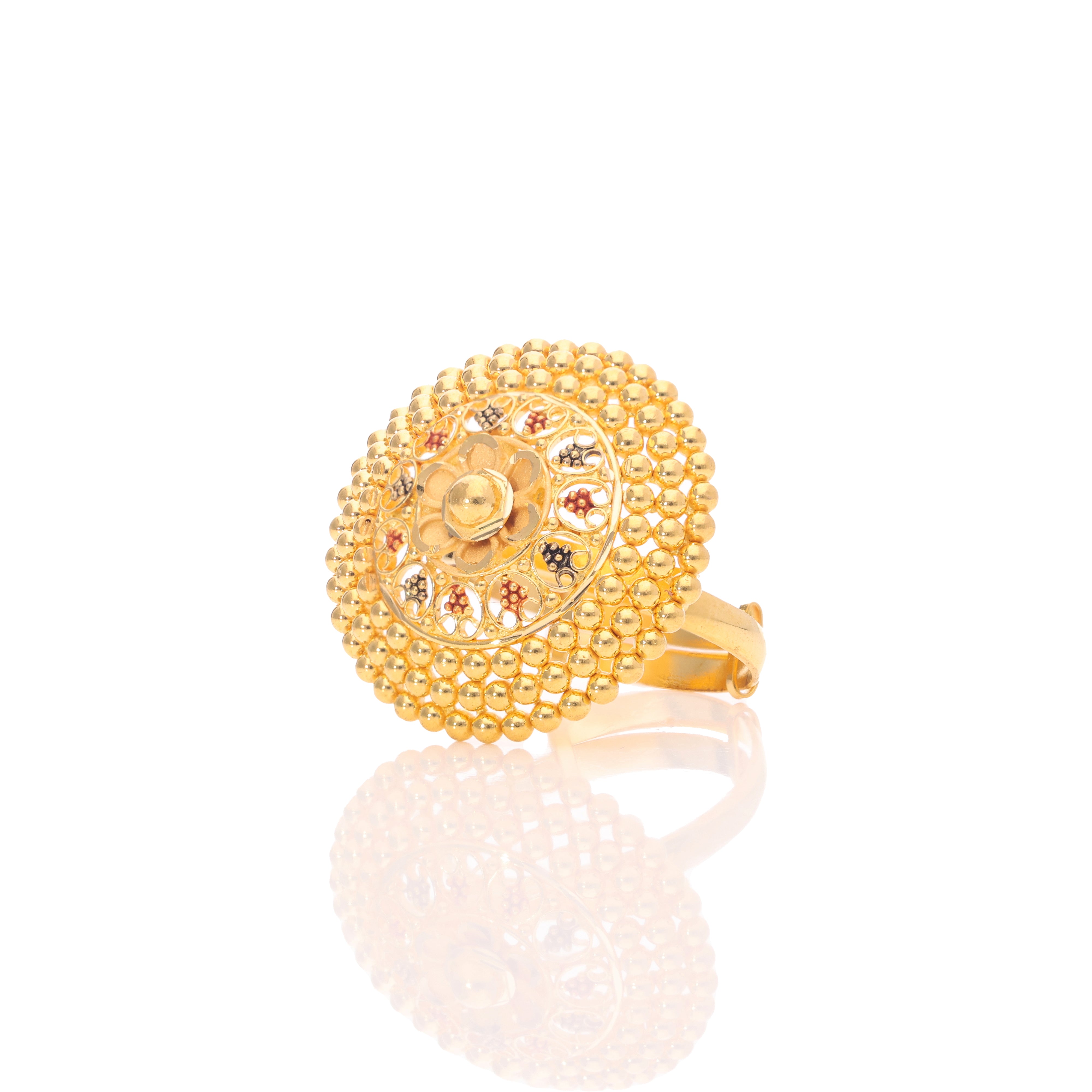 Regal Mandala Gold Ring