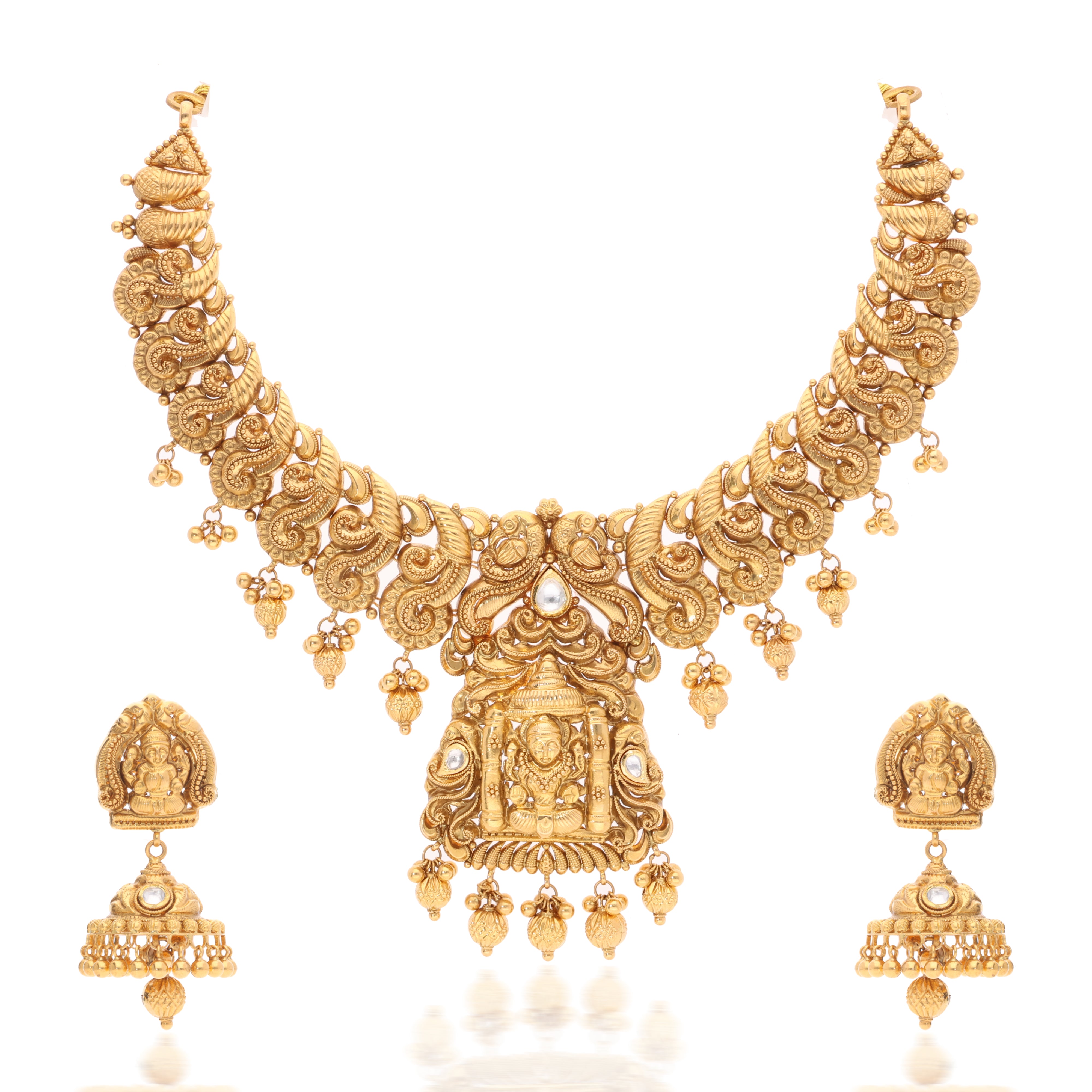 Rajai Laxmi Temple Gold Set