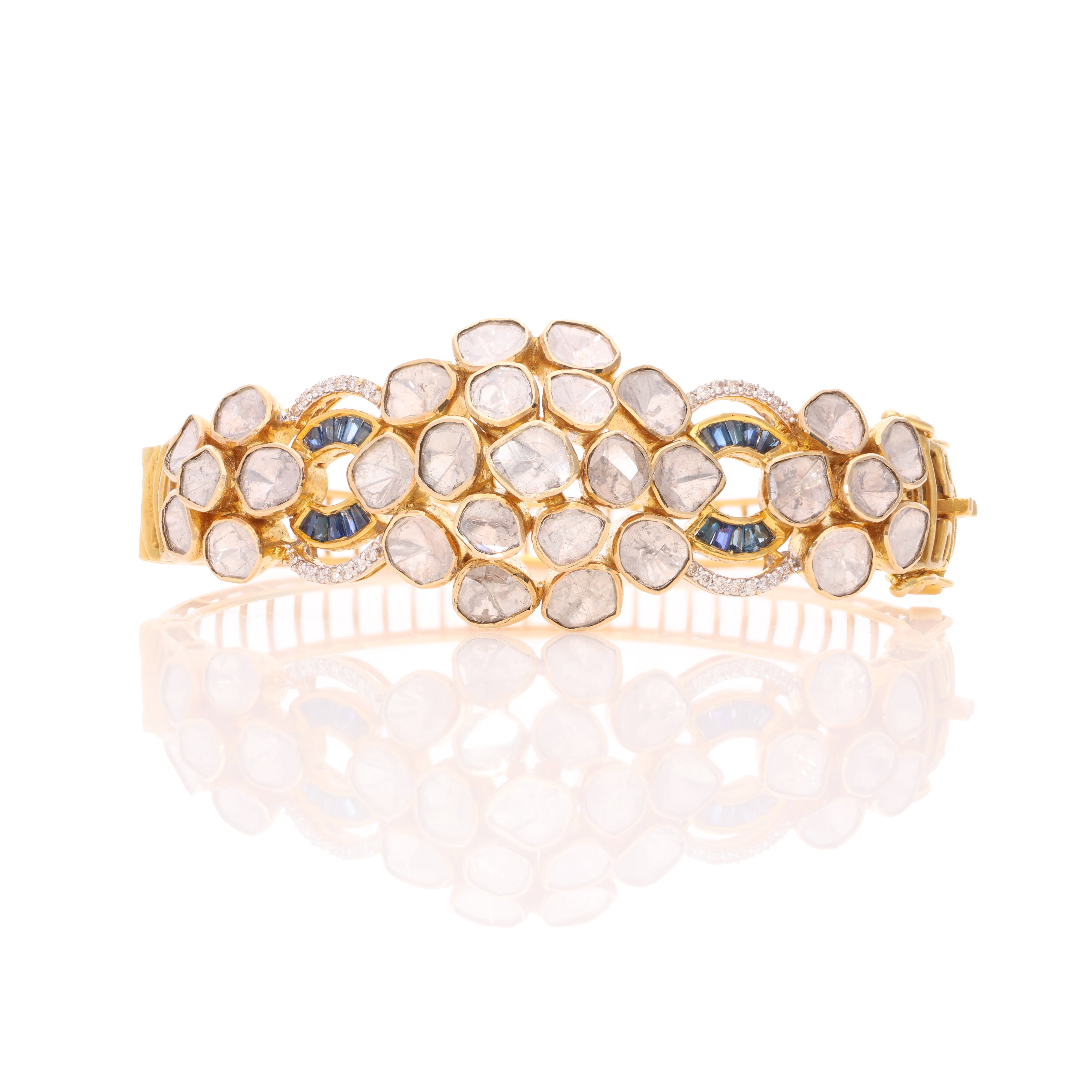 Blue Halo Polki Bracelet