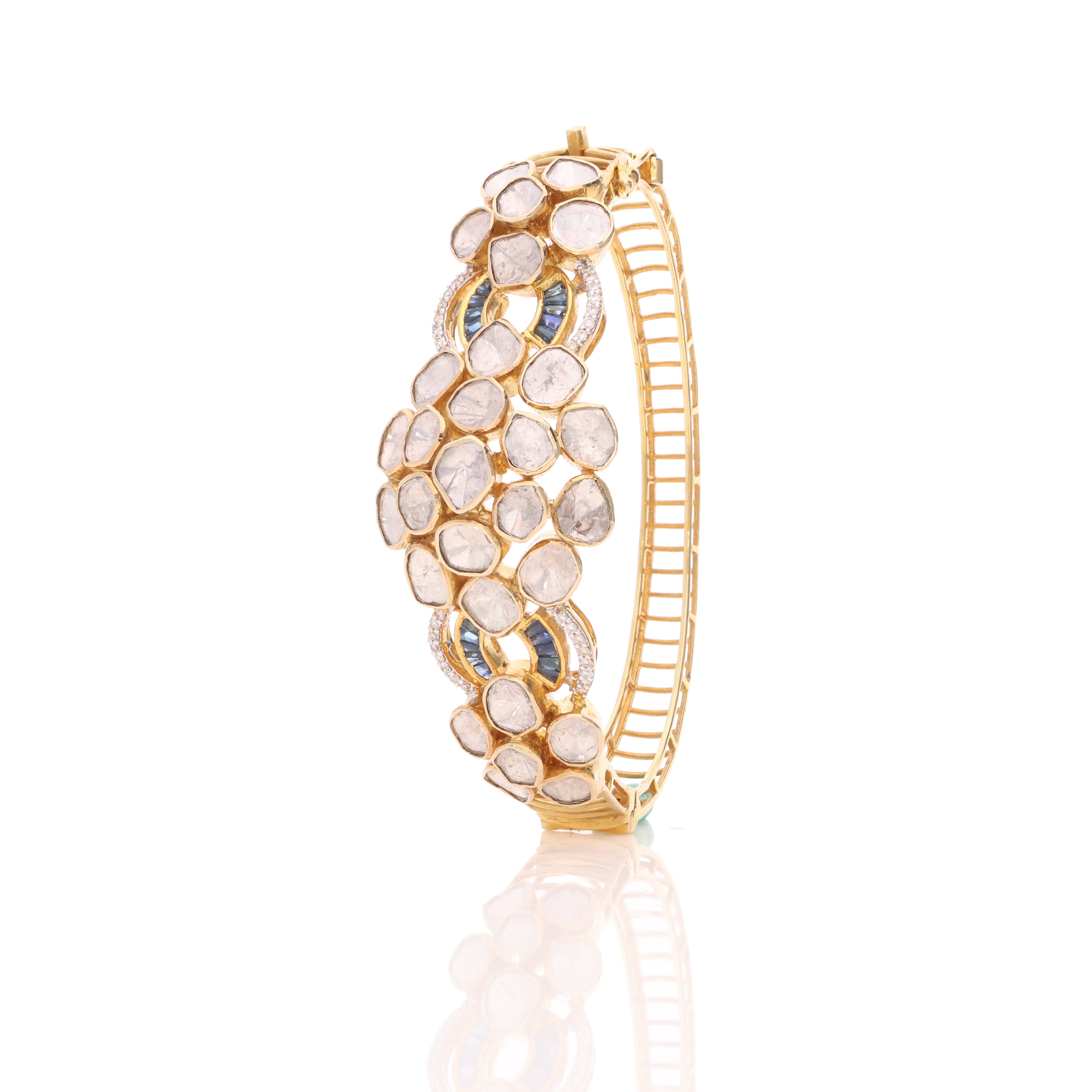 Blue Halo Polki Bracelet