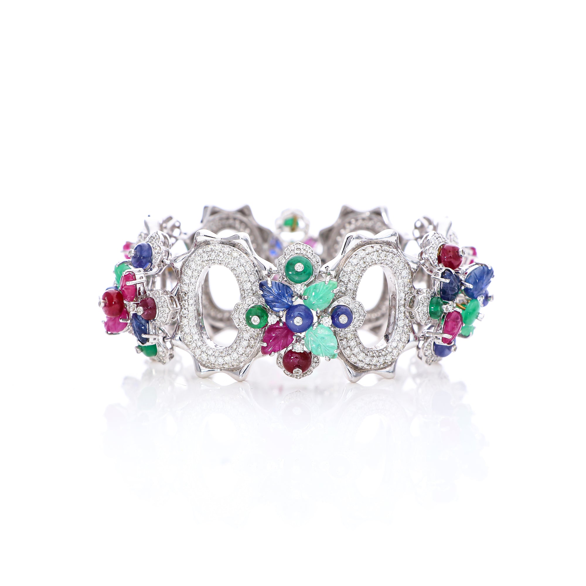 Colored Stone and Diamond ' Tutti Frutti' Bracelet