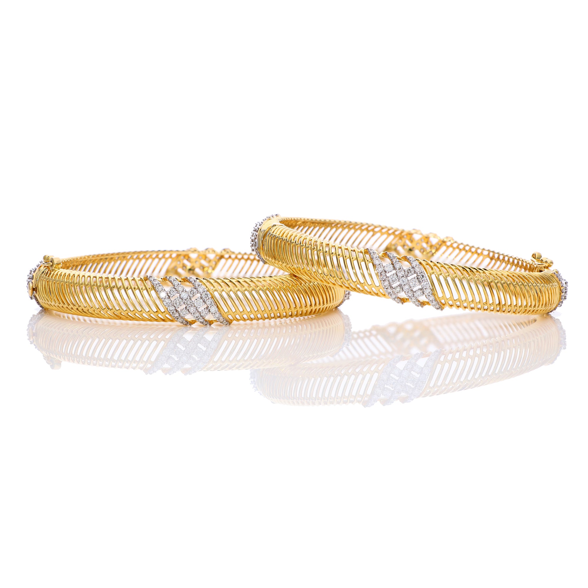 Lustrous Diamond Bangles