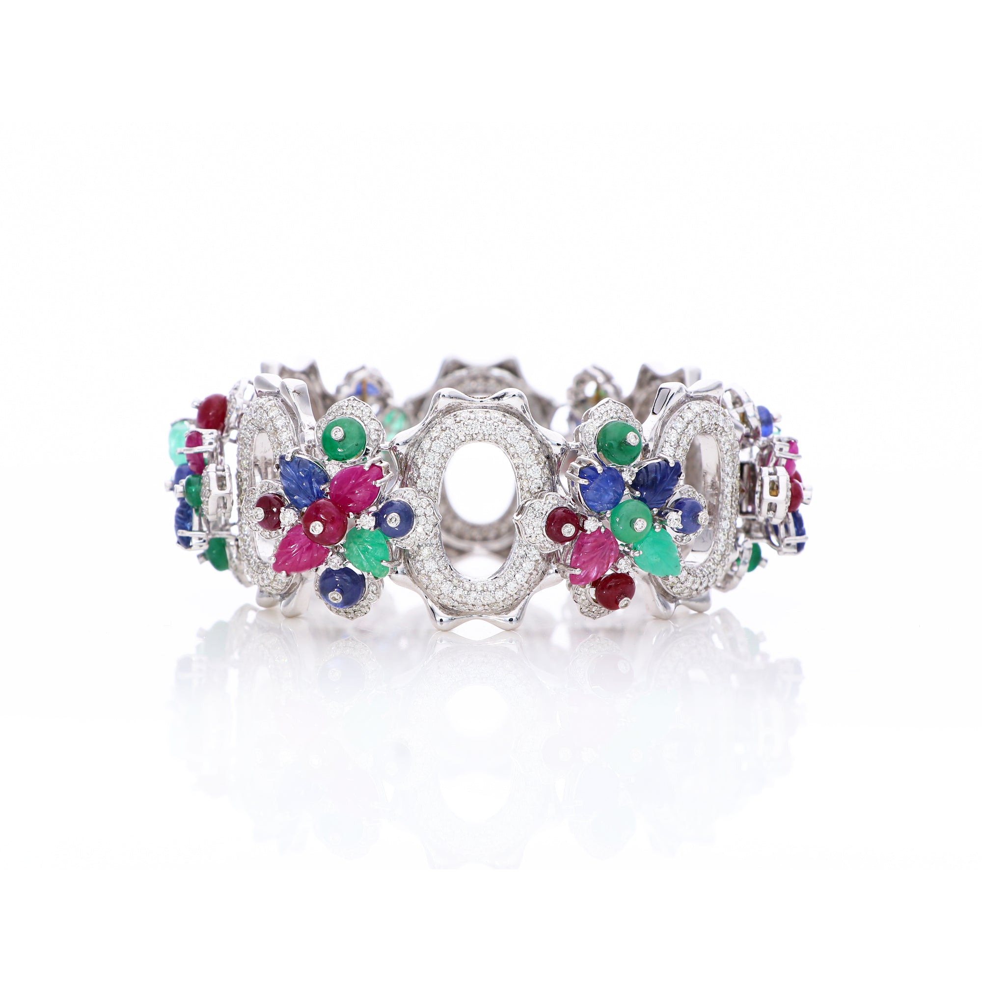 Colored Stone and Diamond ' Tutti Frutti' Bracelet
