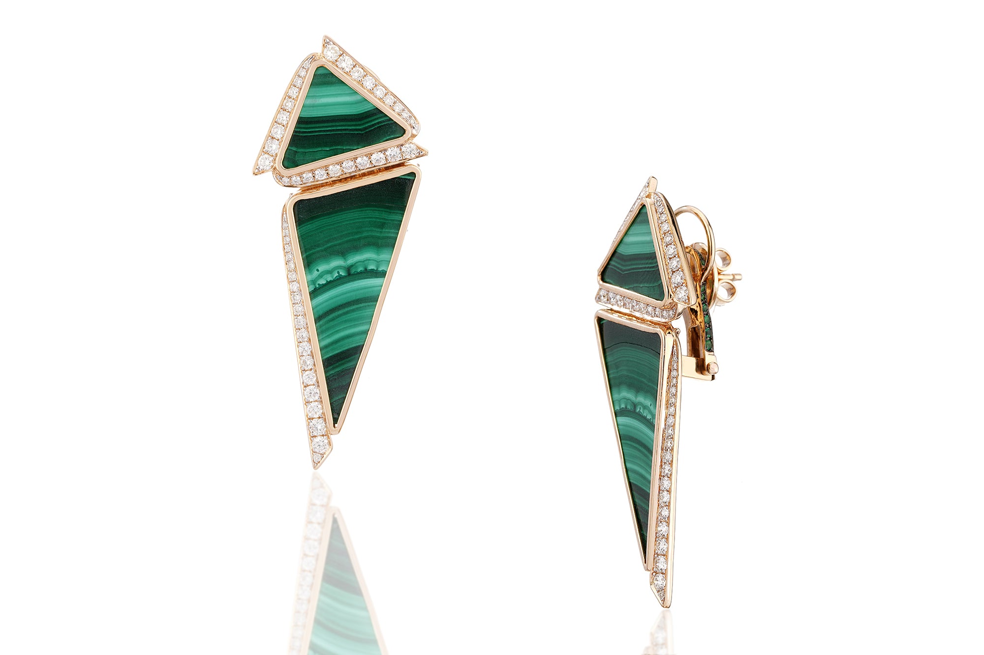Glide Emerald Veil Earrings