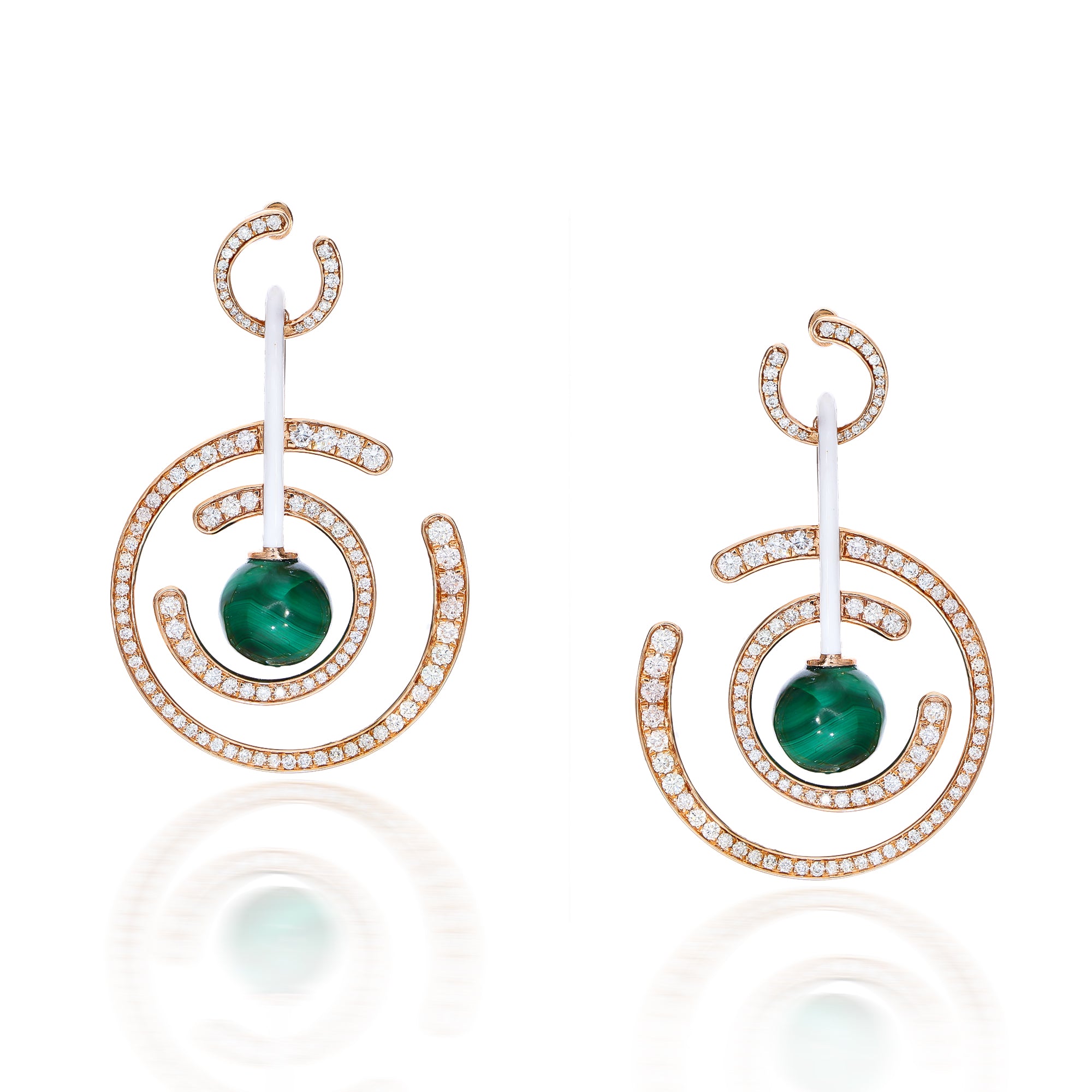 Hoop Style Earring with Malachite