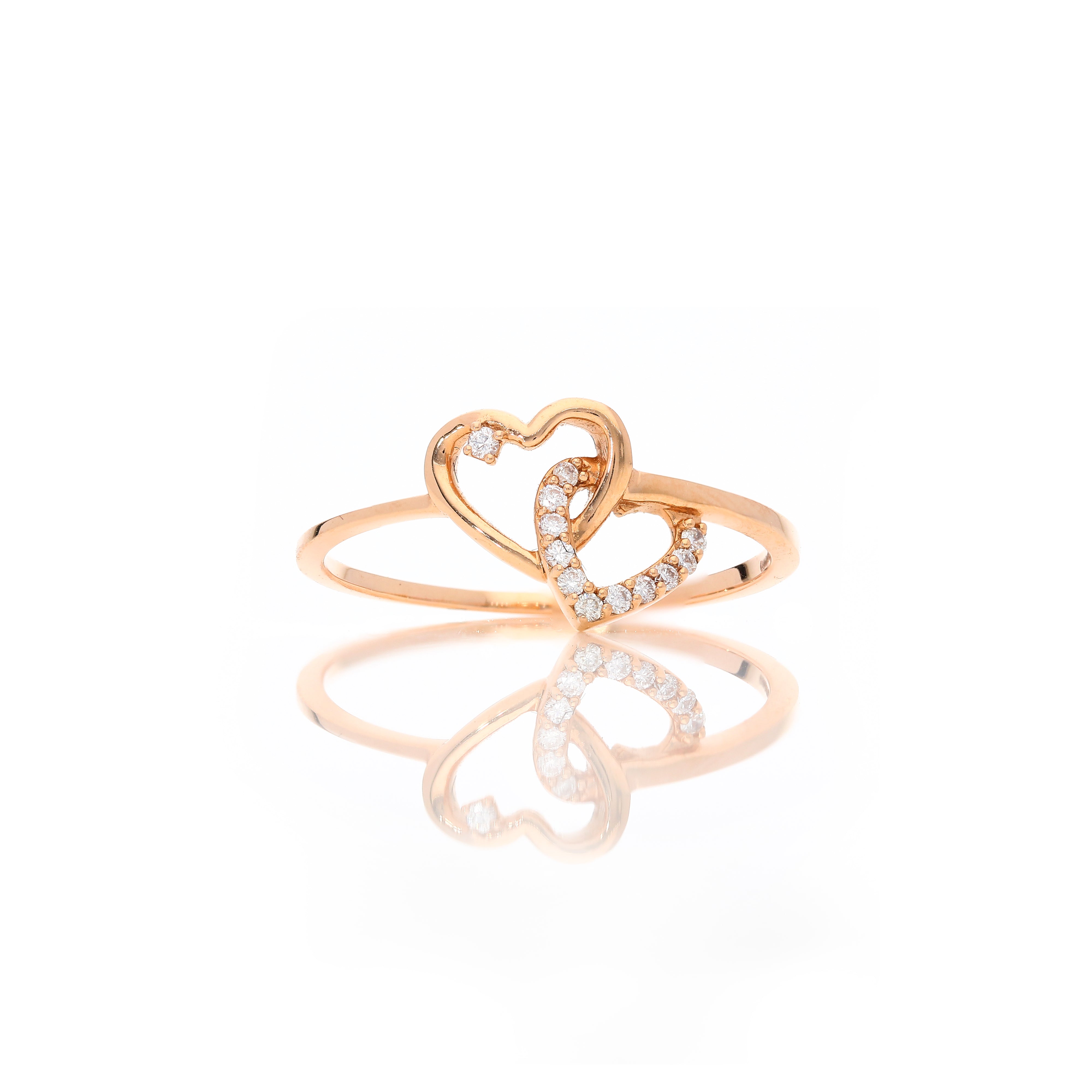 Twin Hearts Diamond Ring