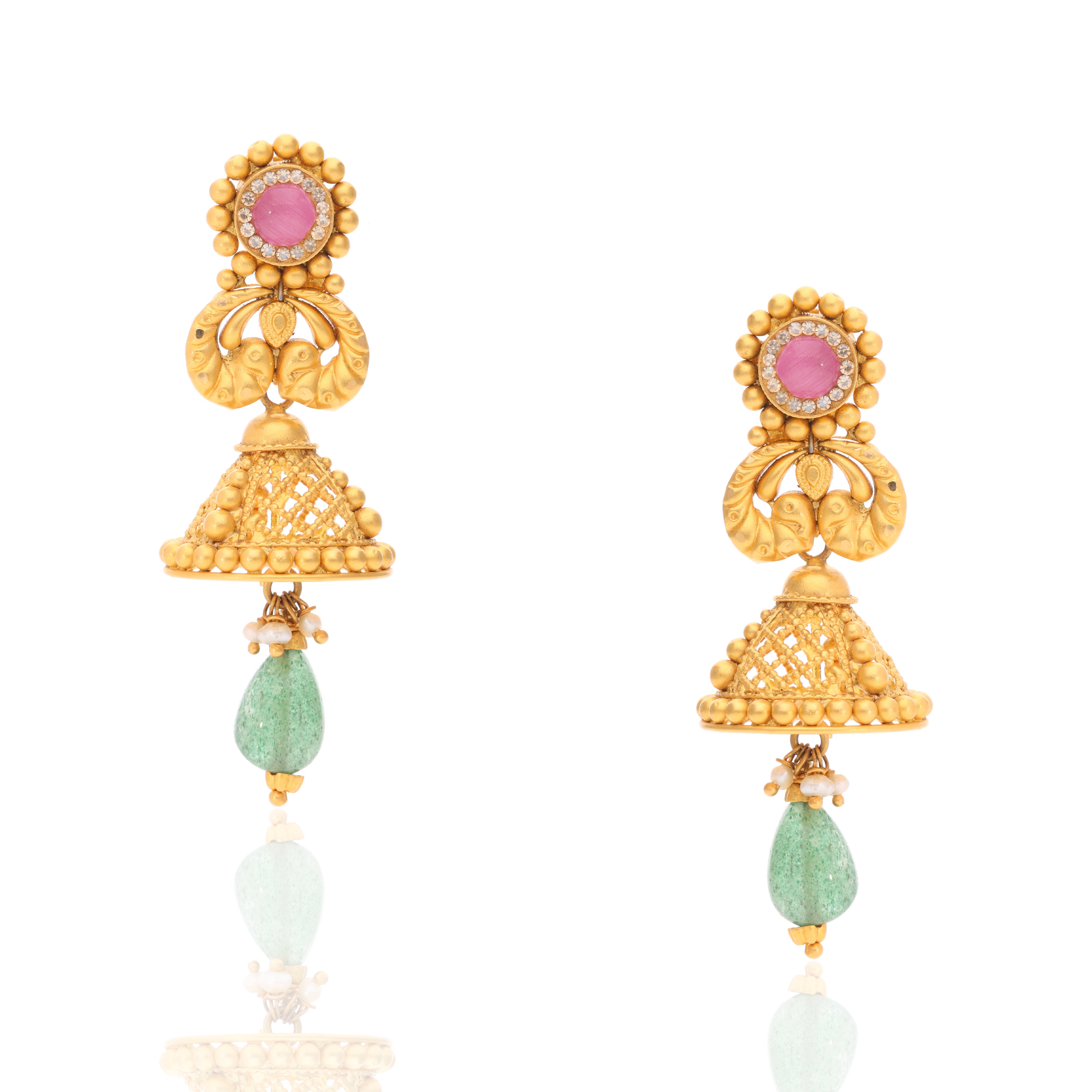 Ruhani Grace Gold Jhumkas