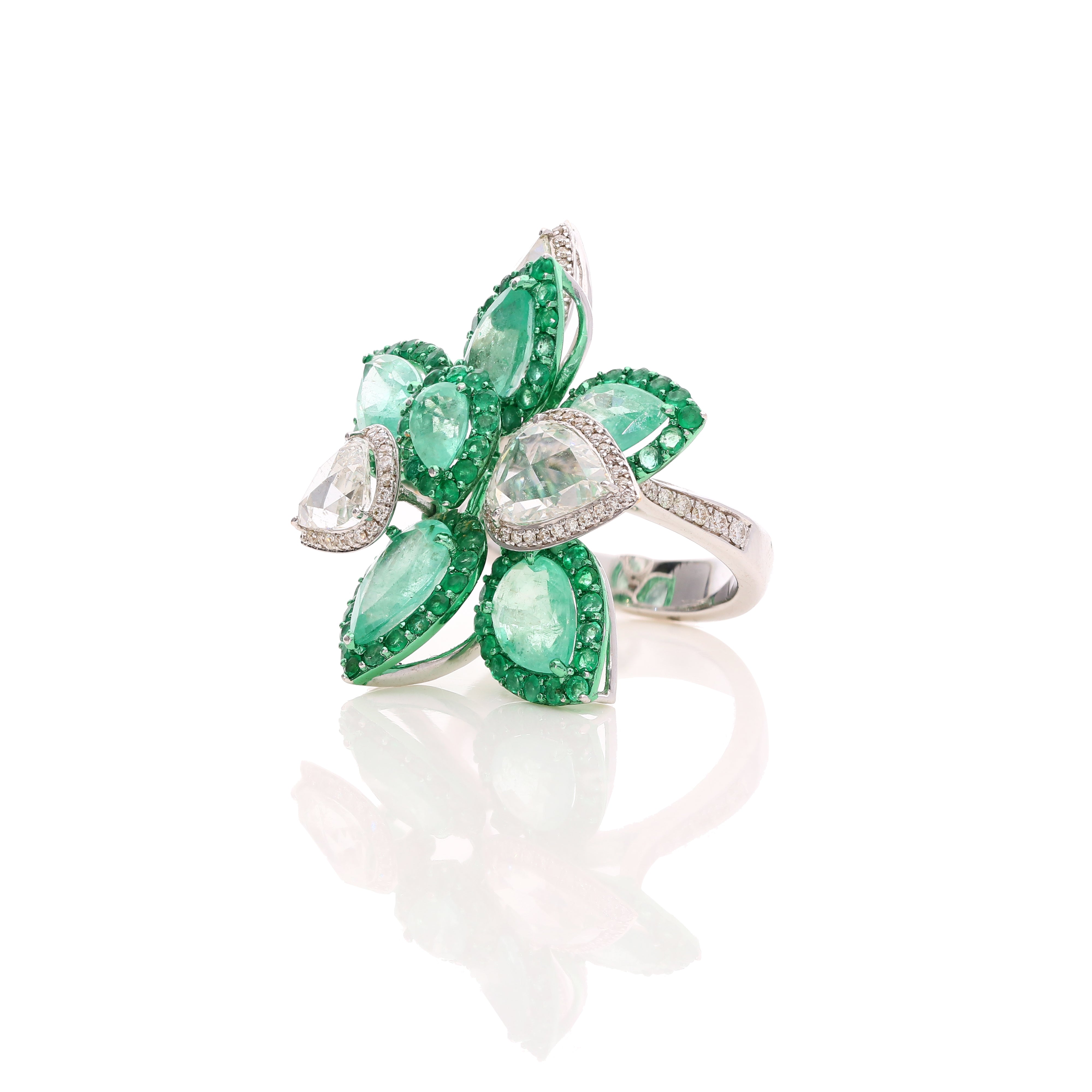 Emerald Rosette Ring