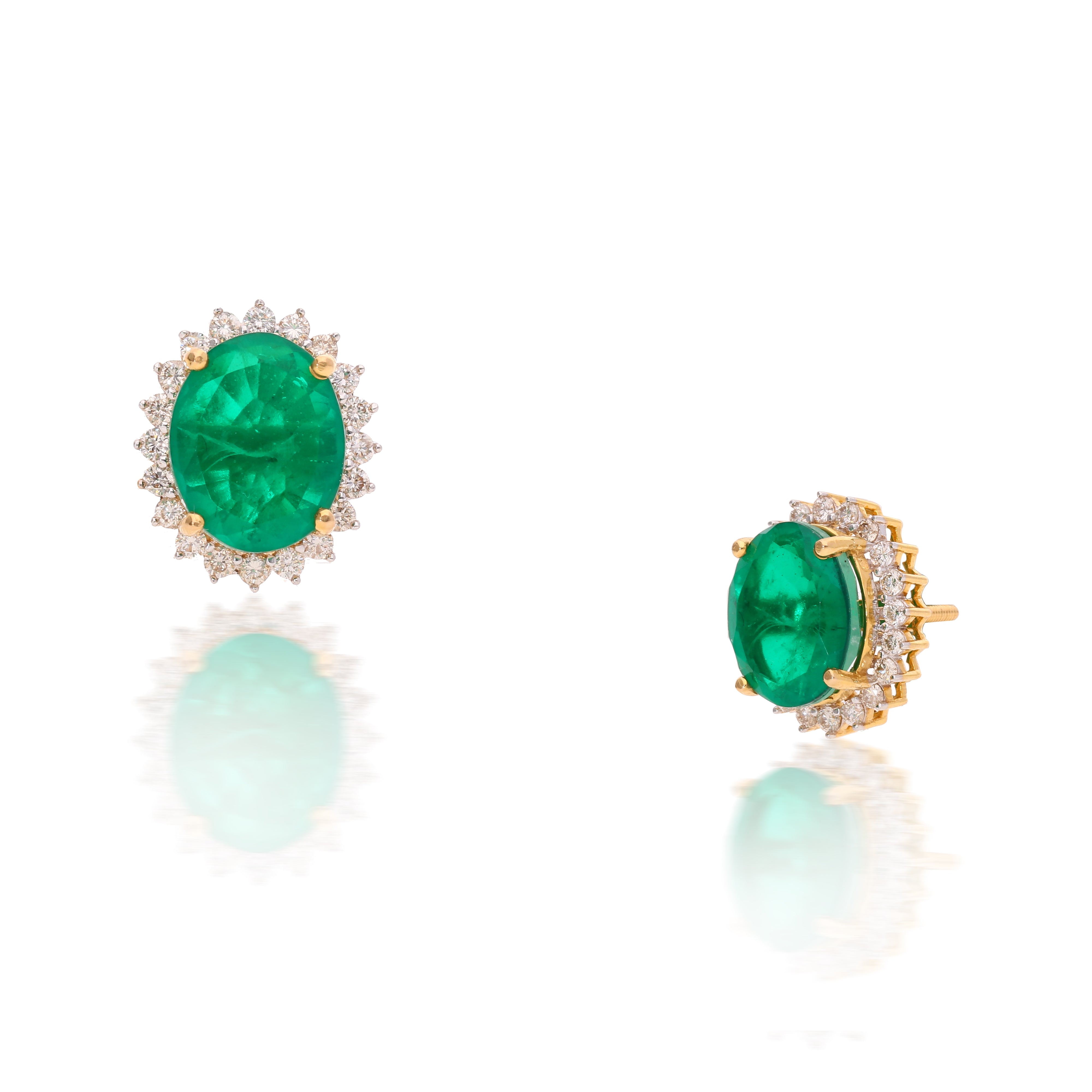 Green Glint Diamond Studs