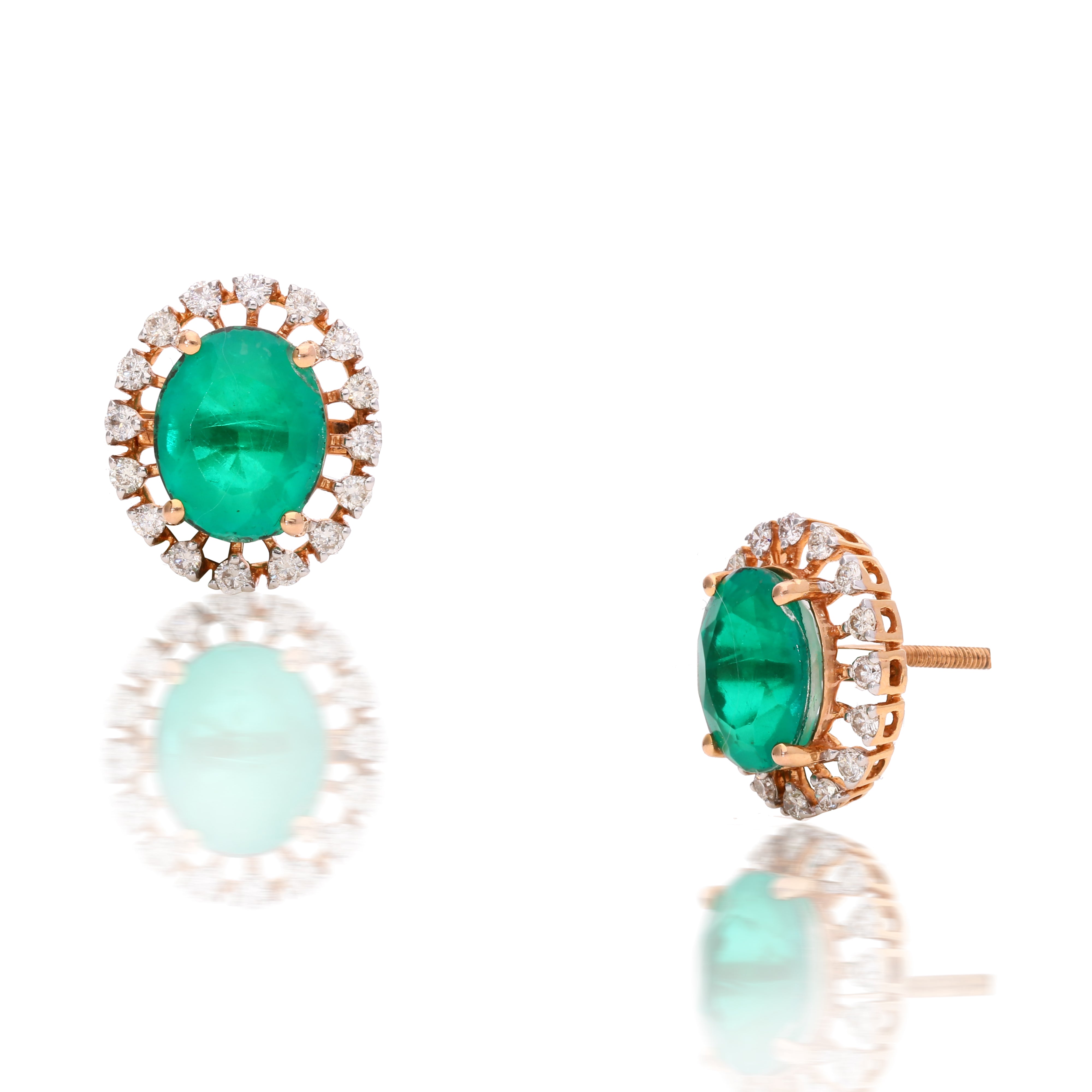 Zenvaris Oval Diamond Studs