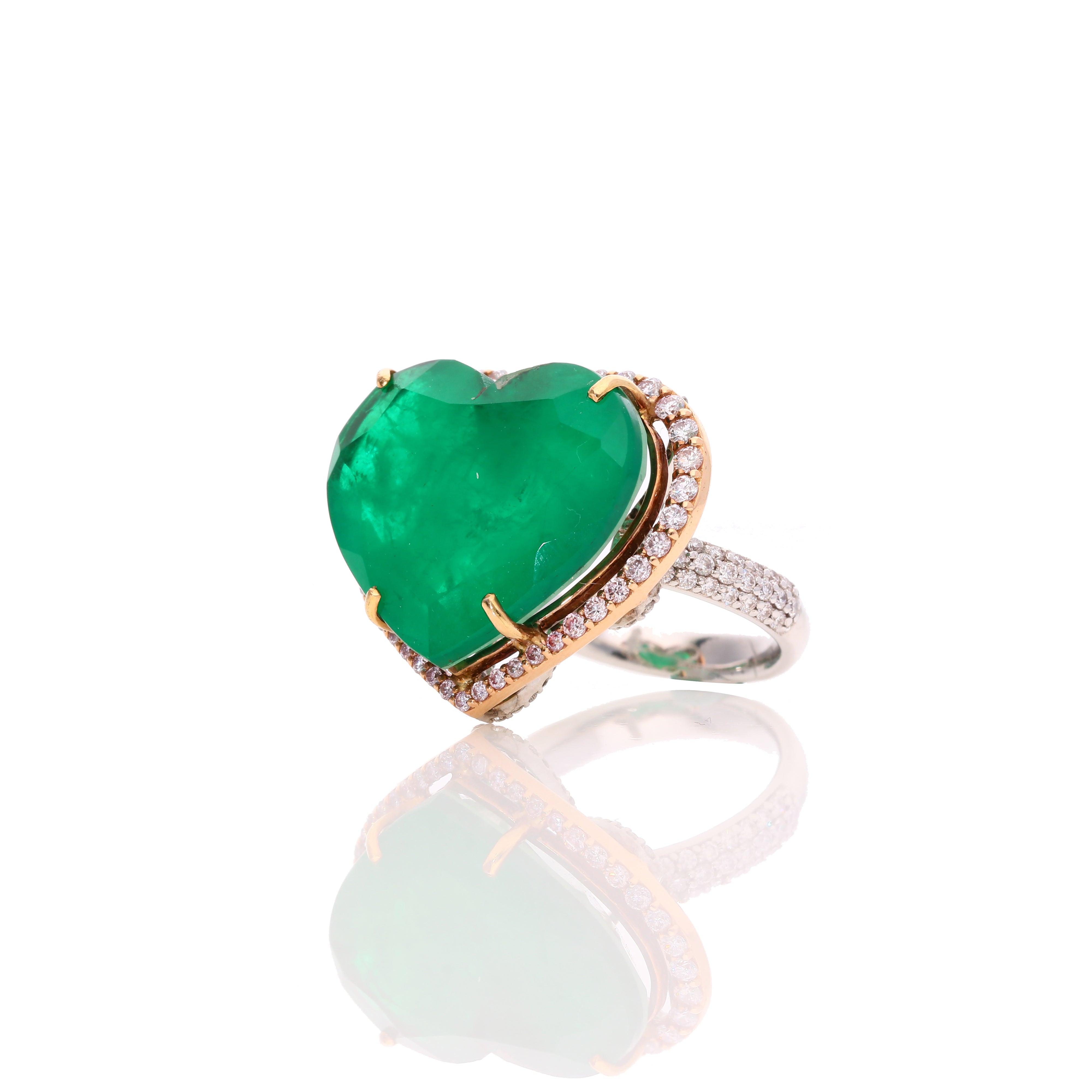 Green Heart Diamond Ring
