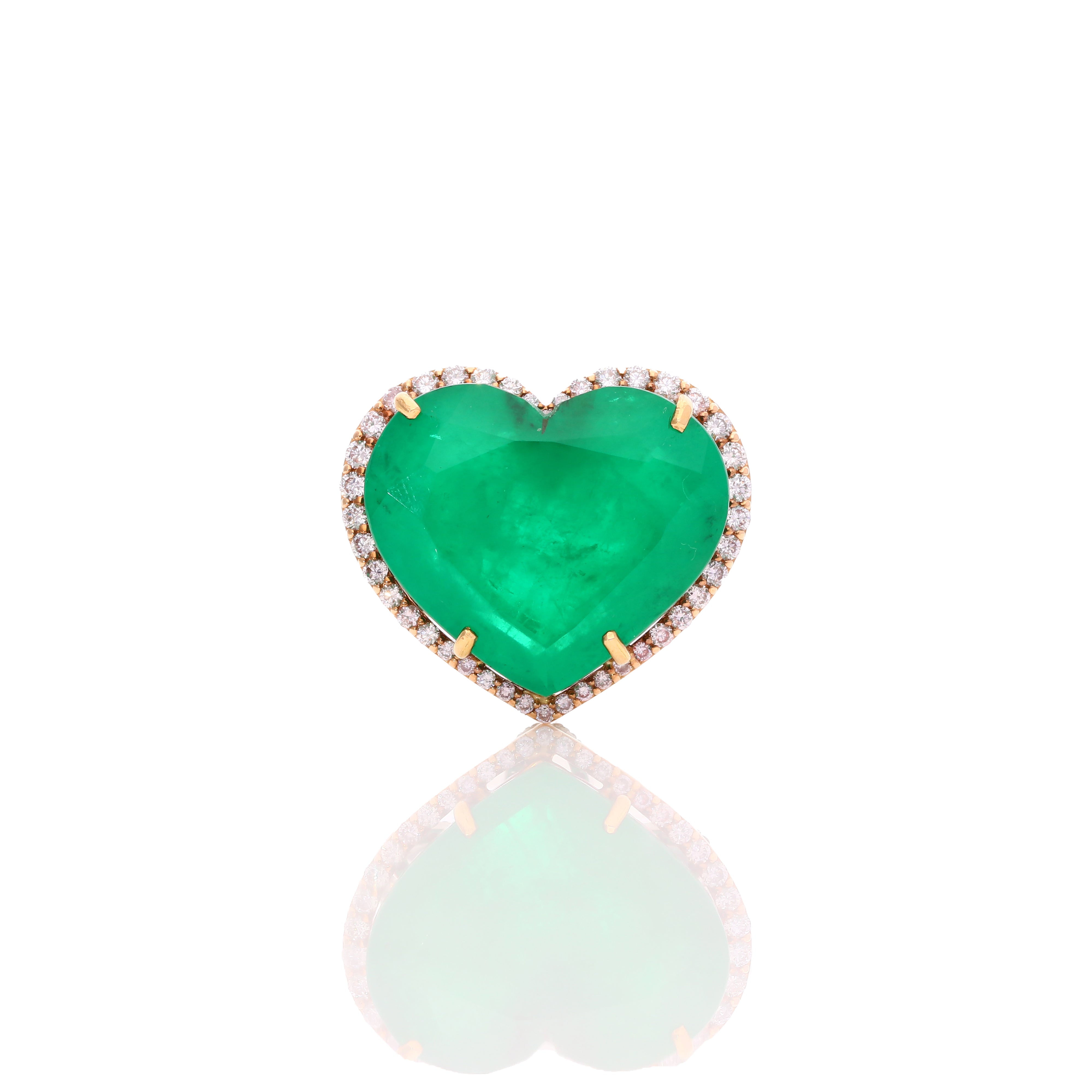 Green Heart Diamond Ring