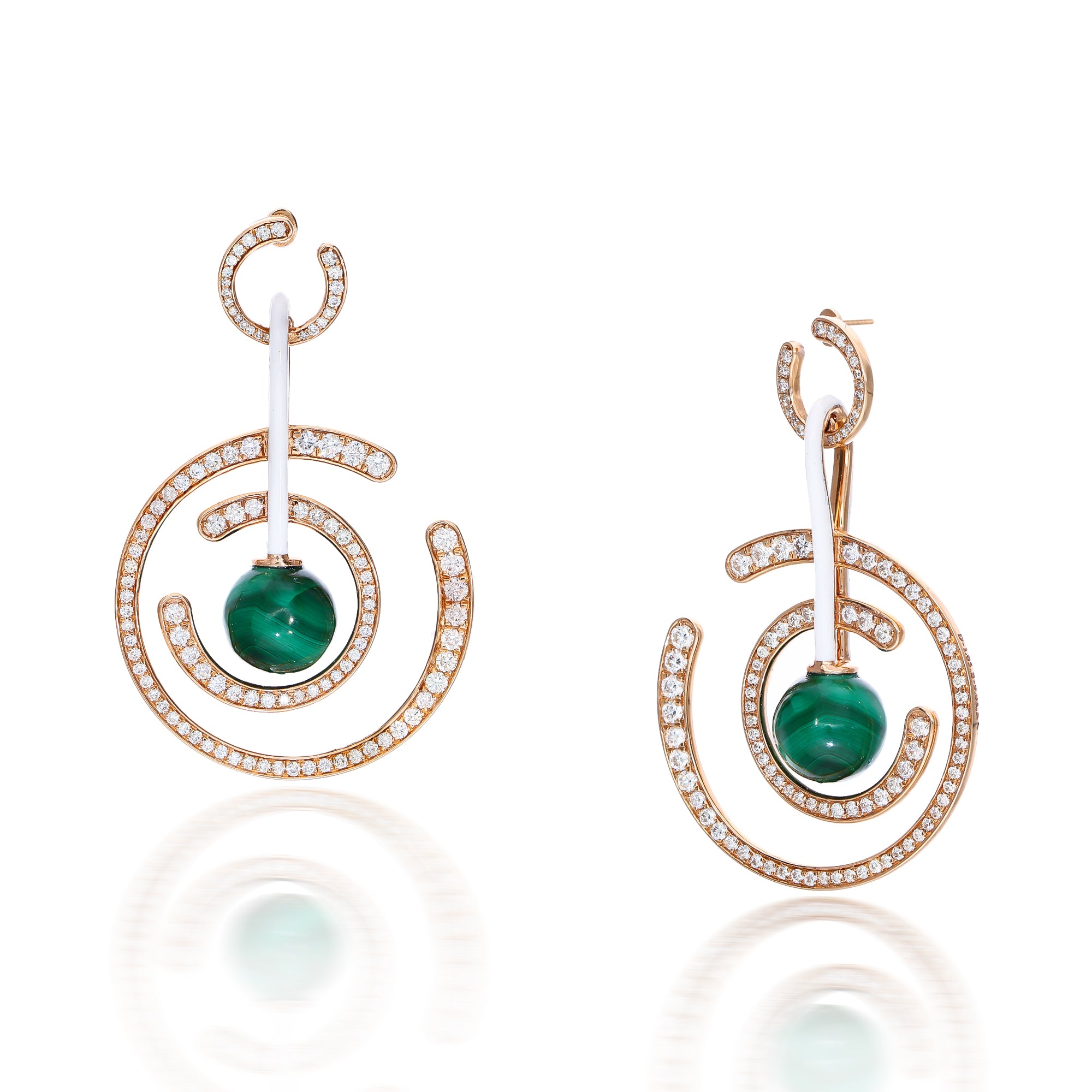 Hoop Style Earring with Malachite