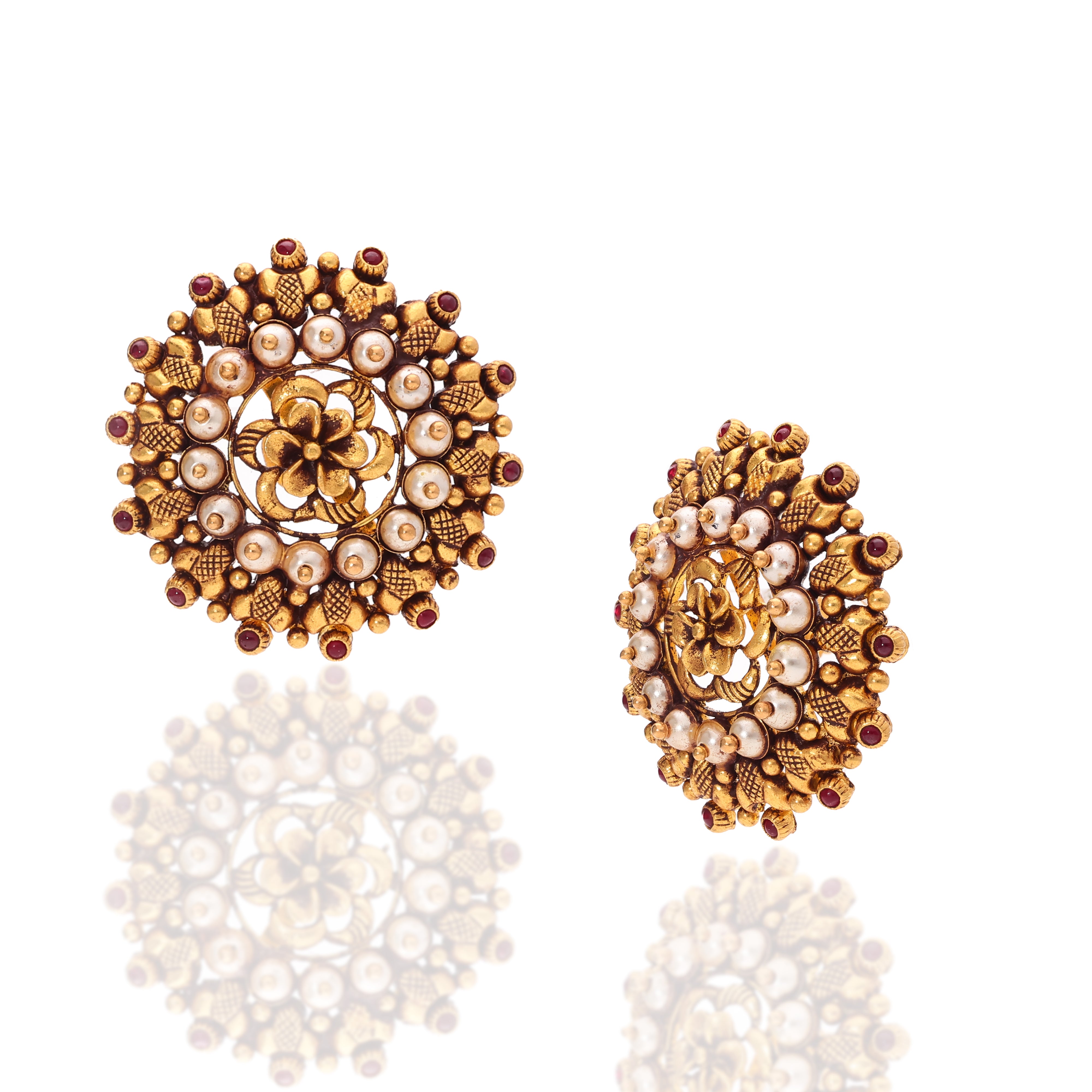 Regal Pearl Floral Studs