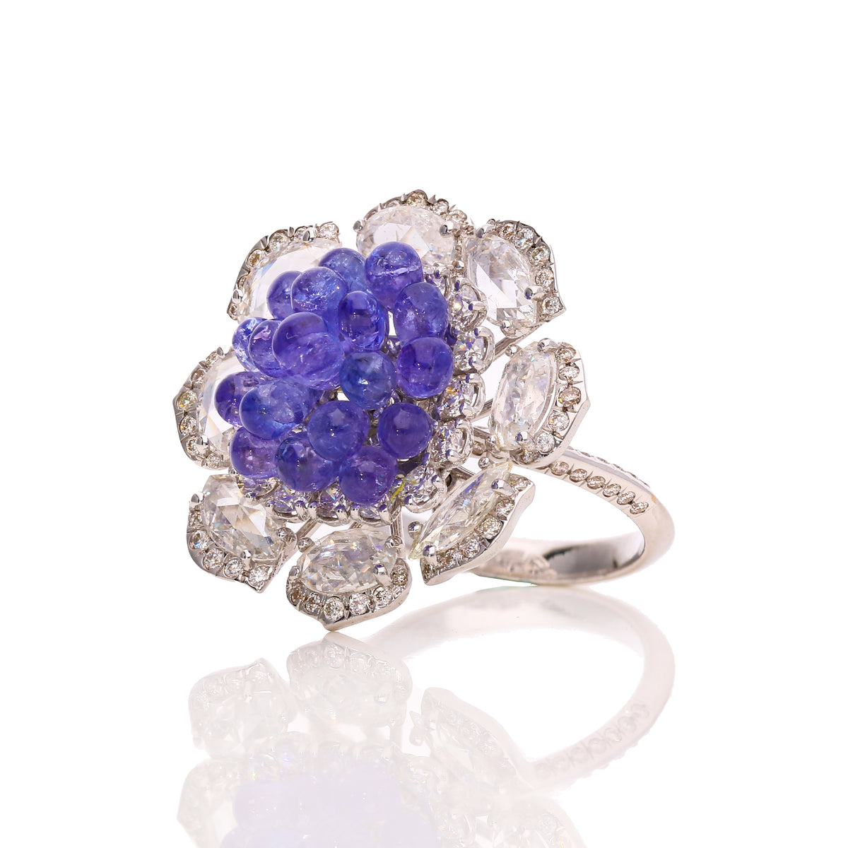 Sapphira Blue Floral Ring