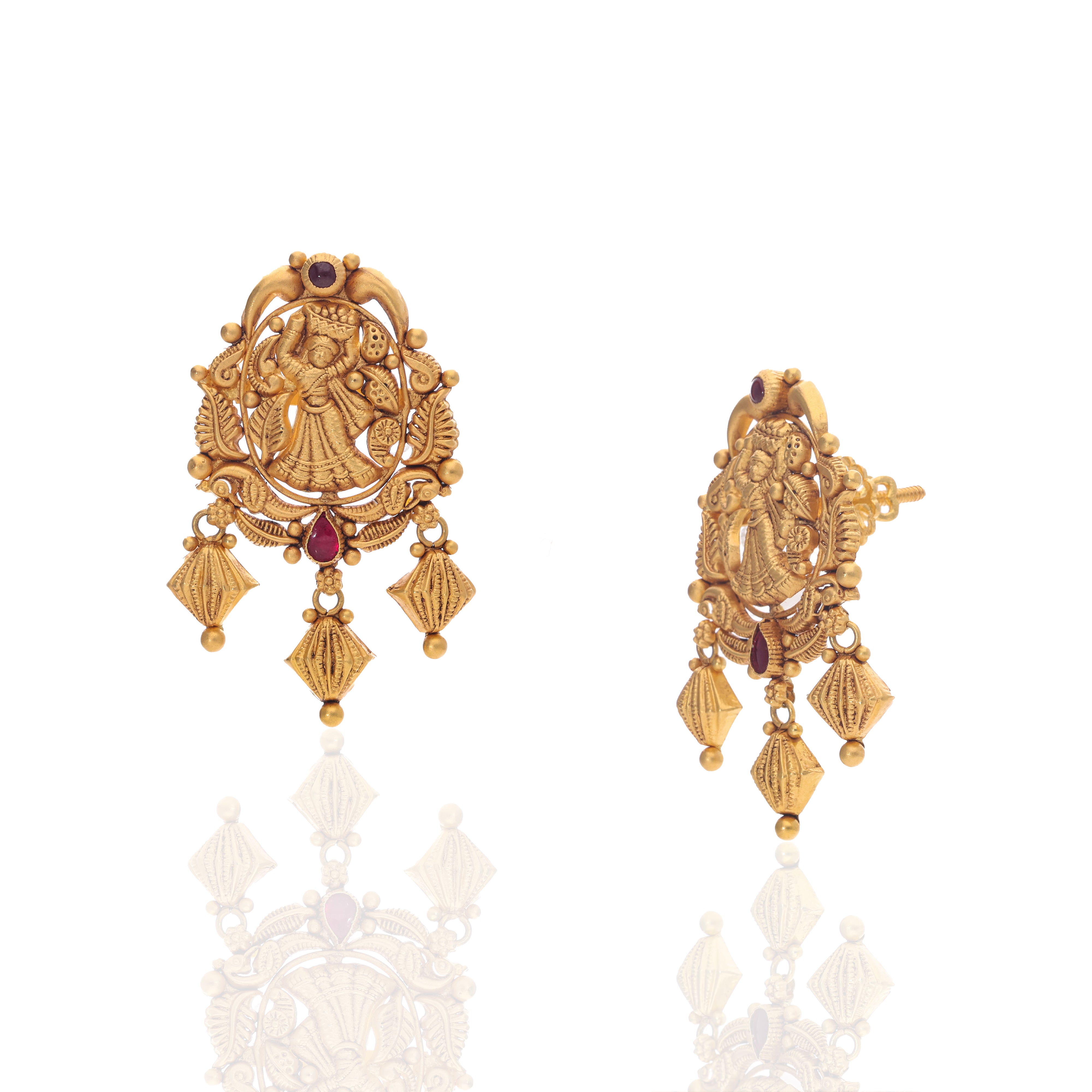 Surya Leaf Gold Earrings