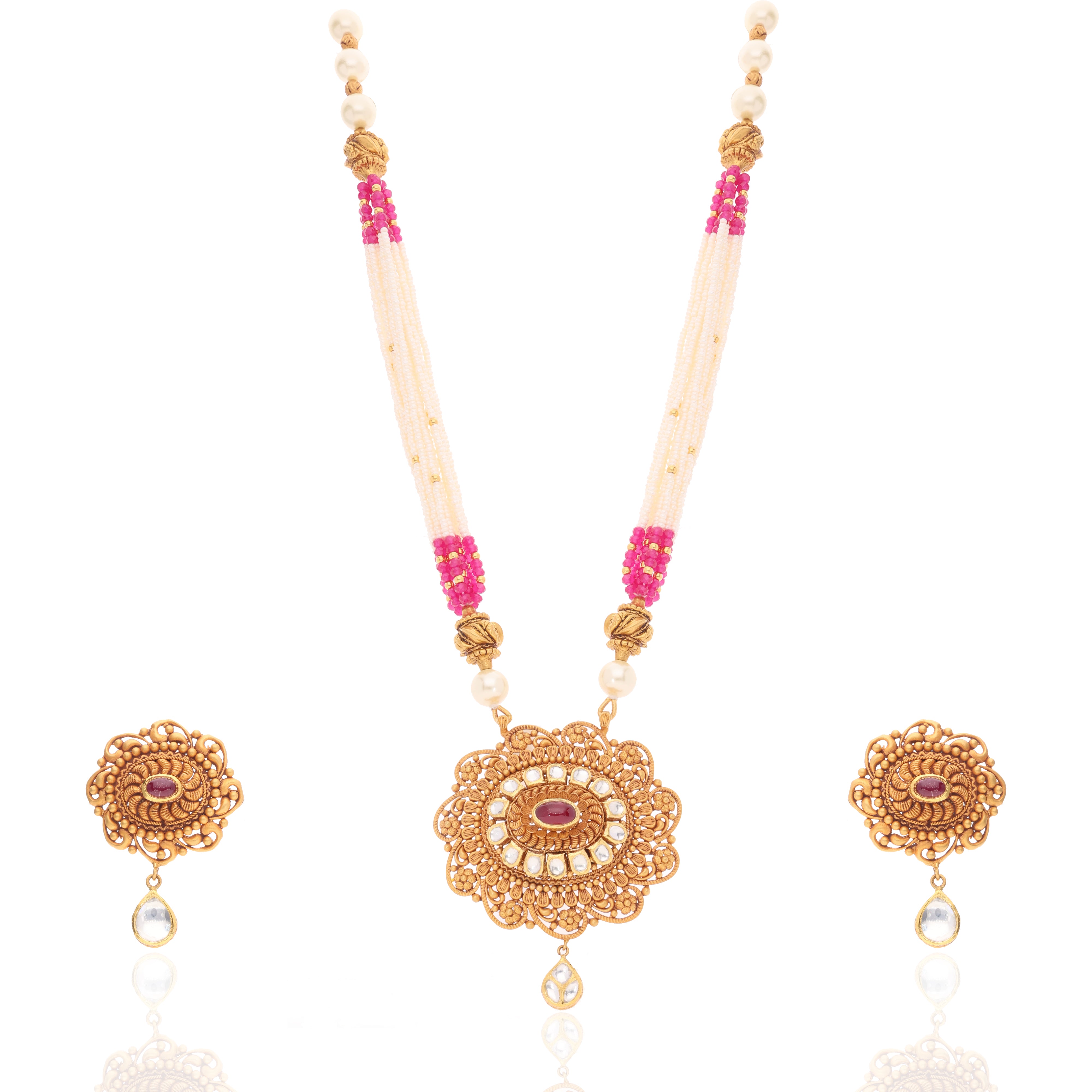 Kundan Phool Gold Set