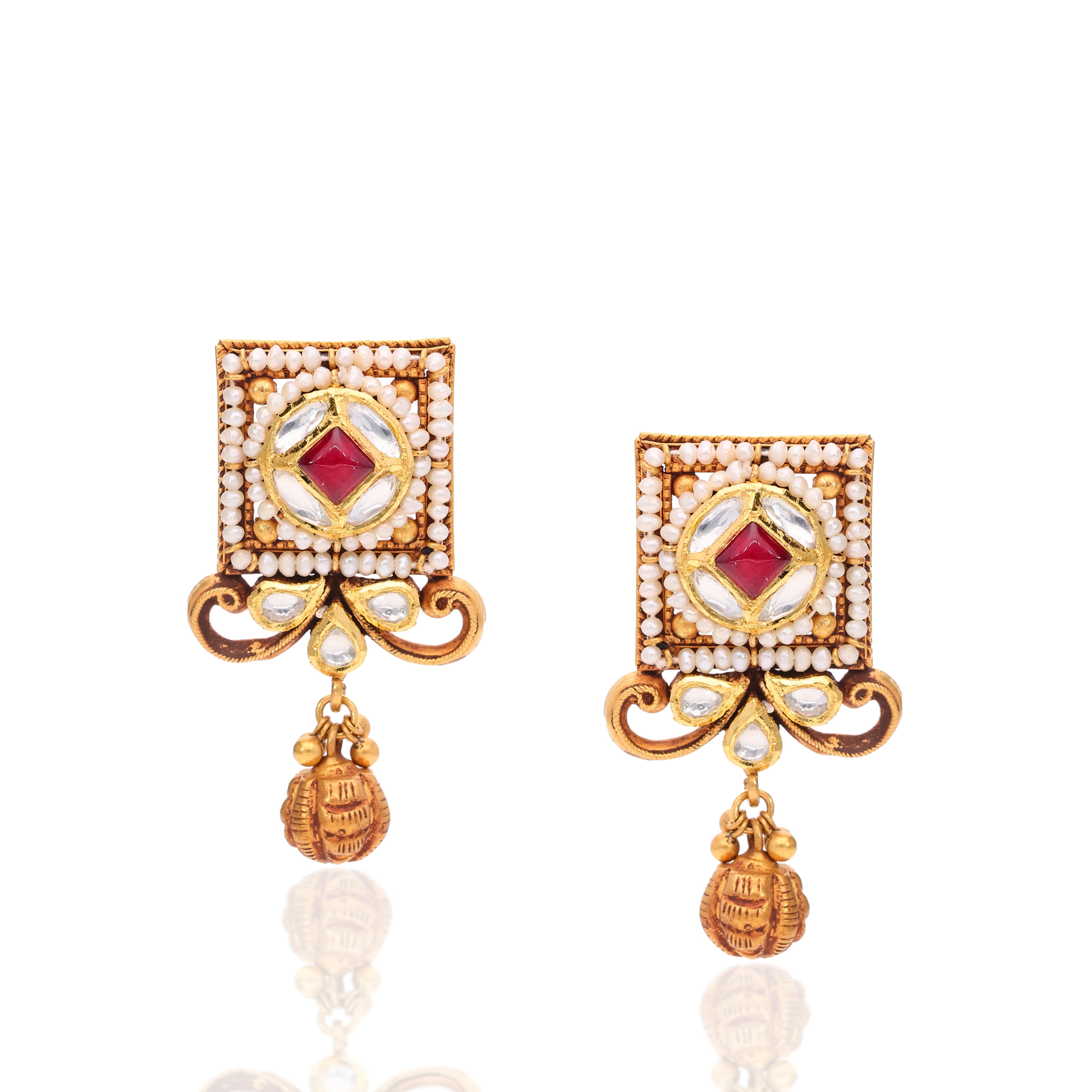 Kundan & Ruby Gold Set