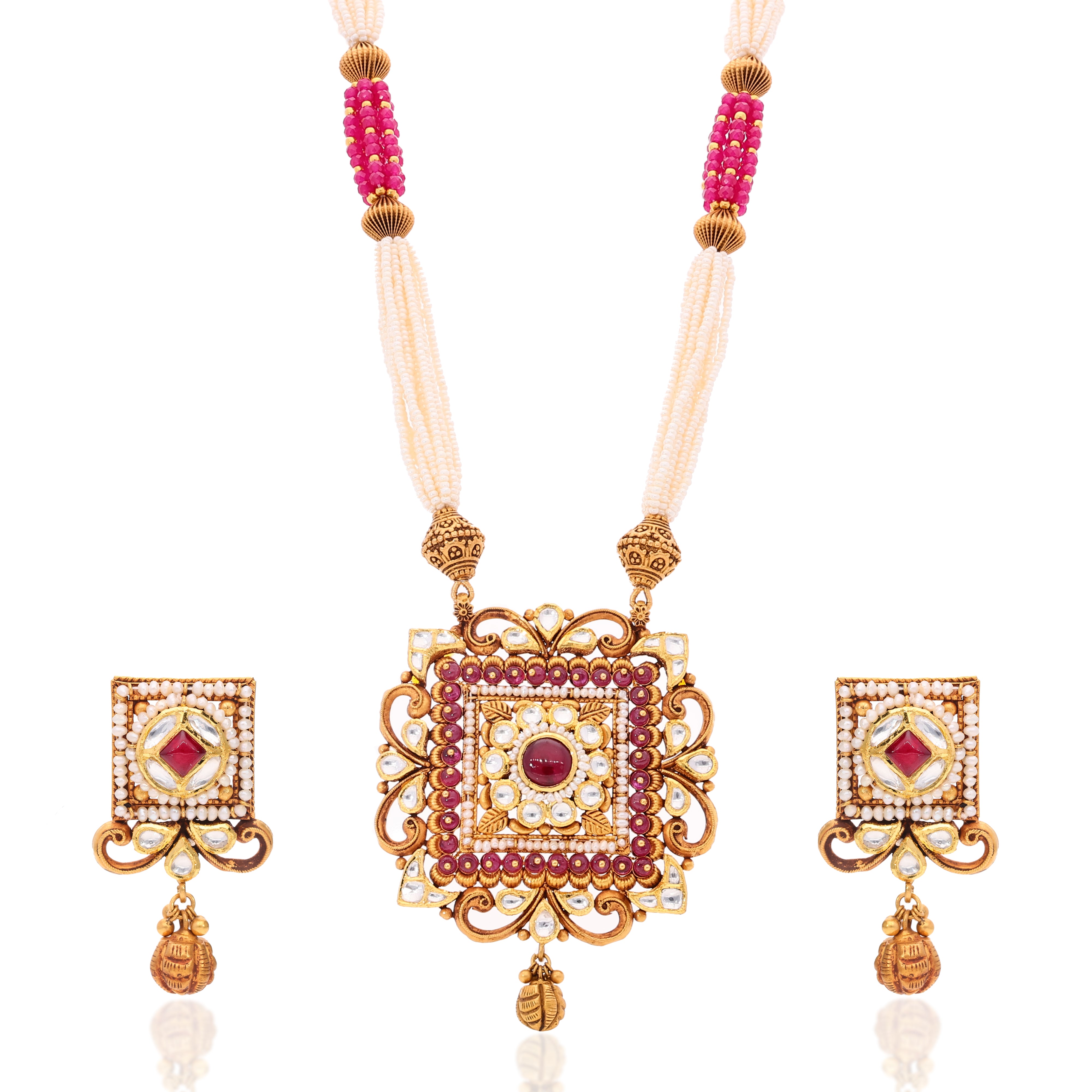 Kundan & Ruby Gold Set