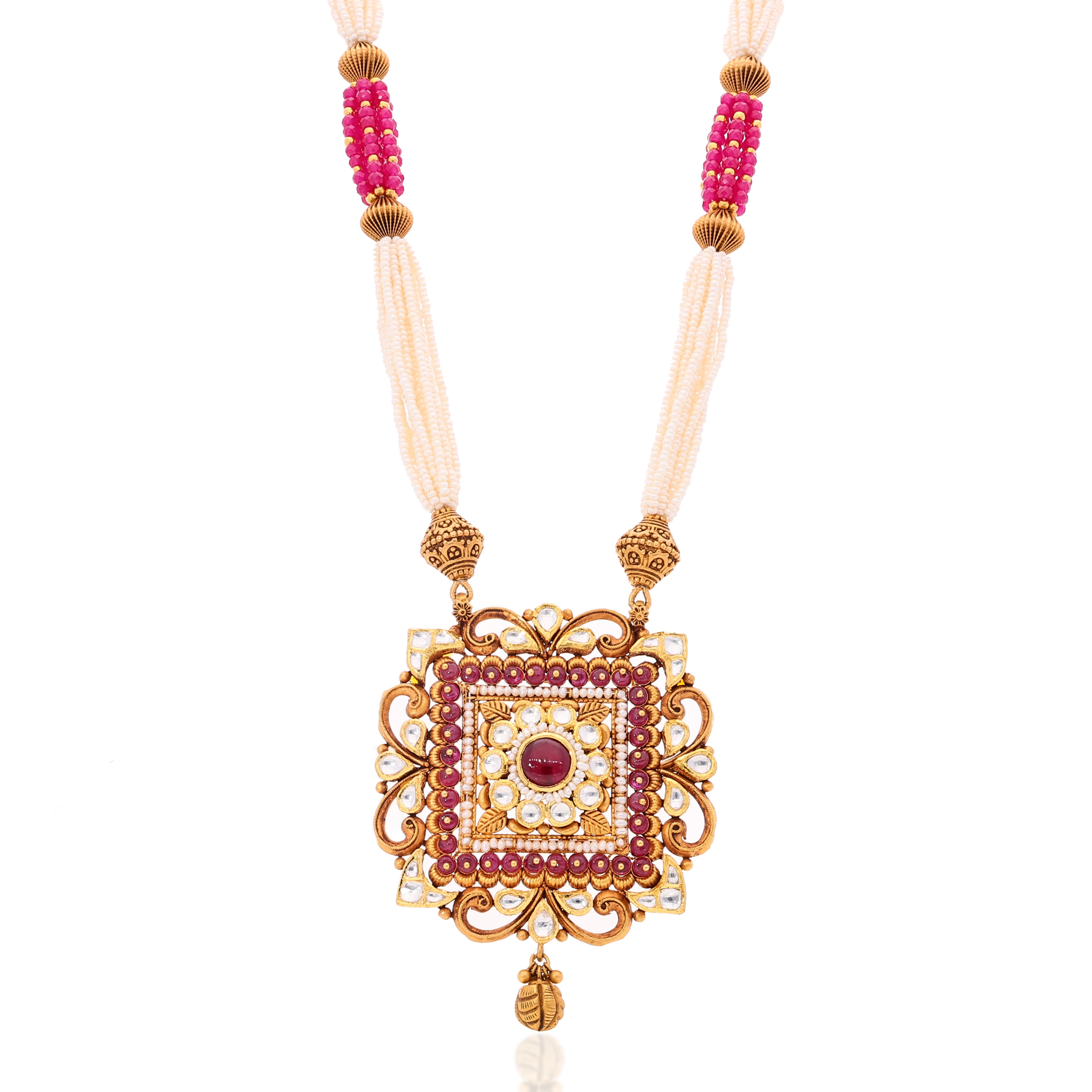 Kundan & Ruby Gold Set