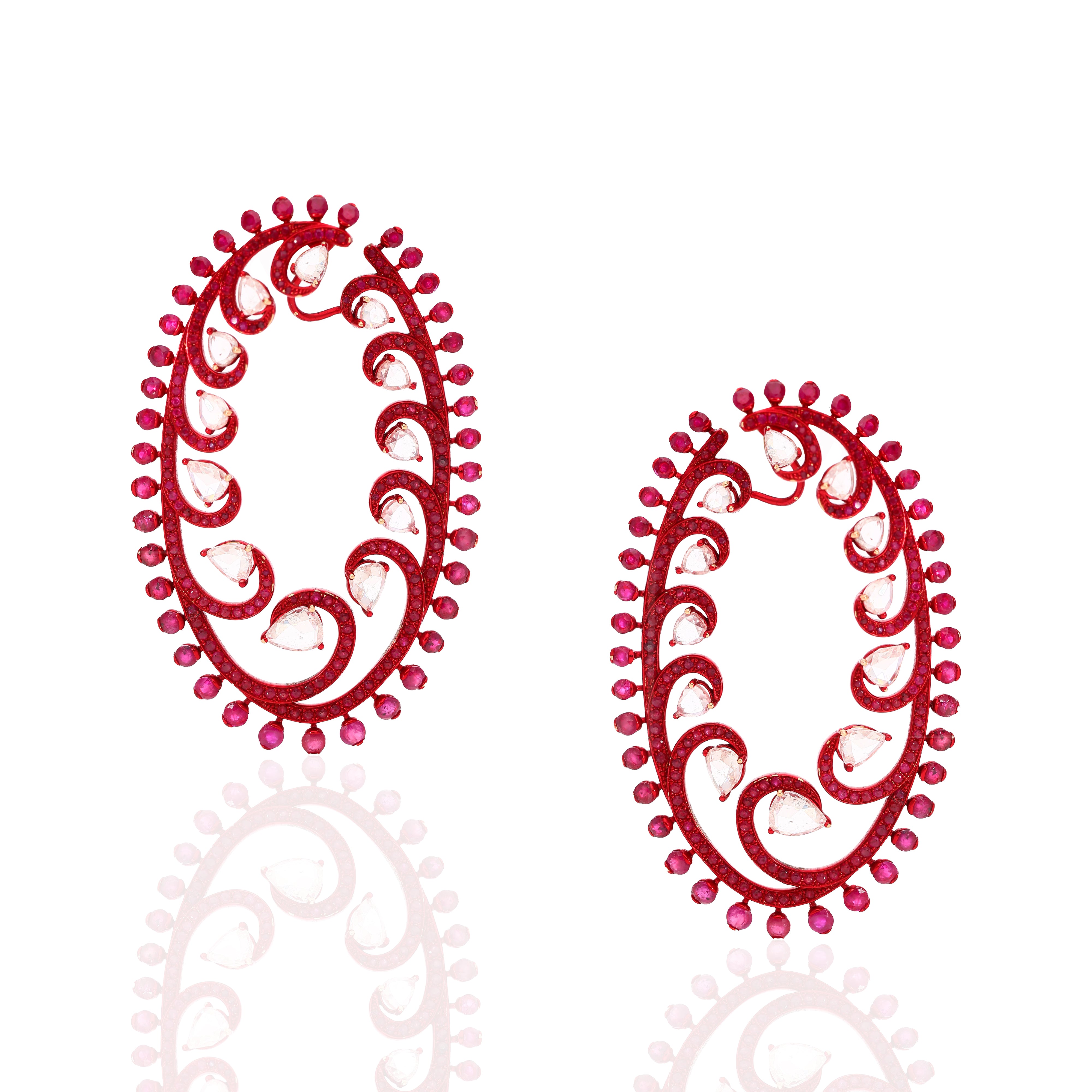 Scarlet Scroll Earrings