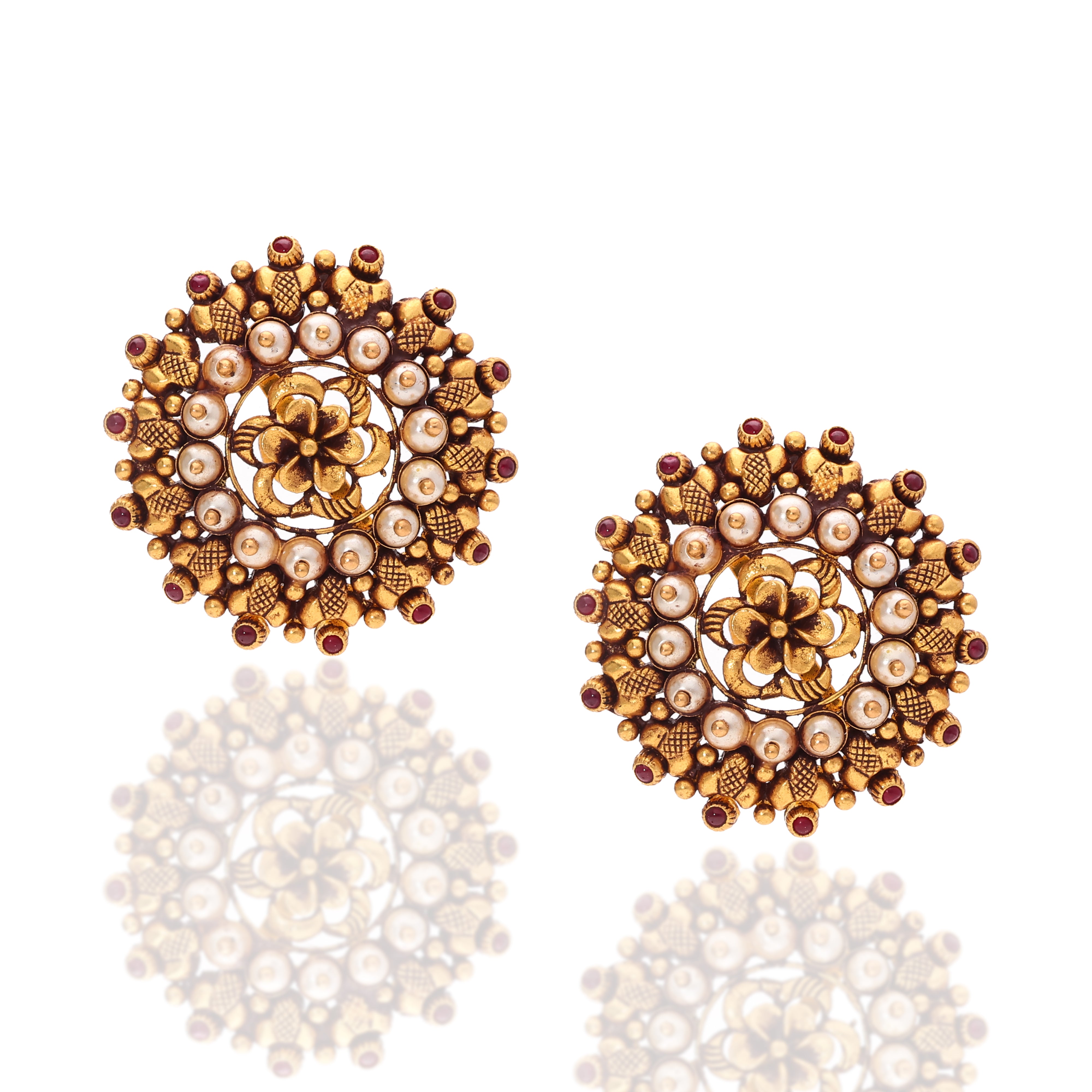 Regal Pearl Floral Studs
