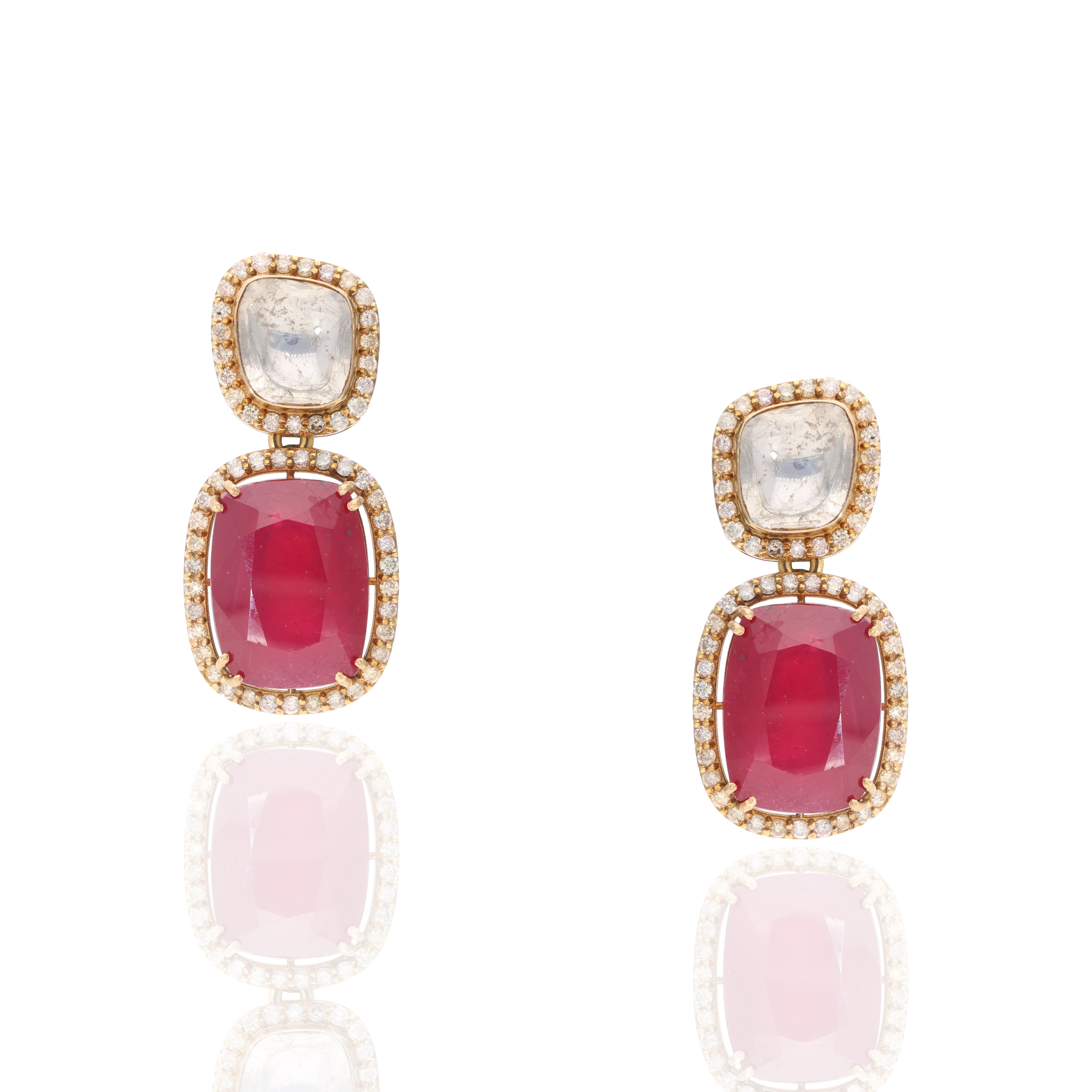 Regal Ruby Polki Earrings