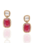 Regal Ruby Polki Earrings