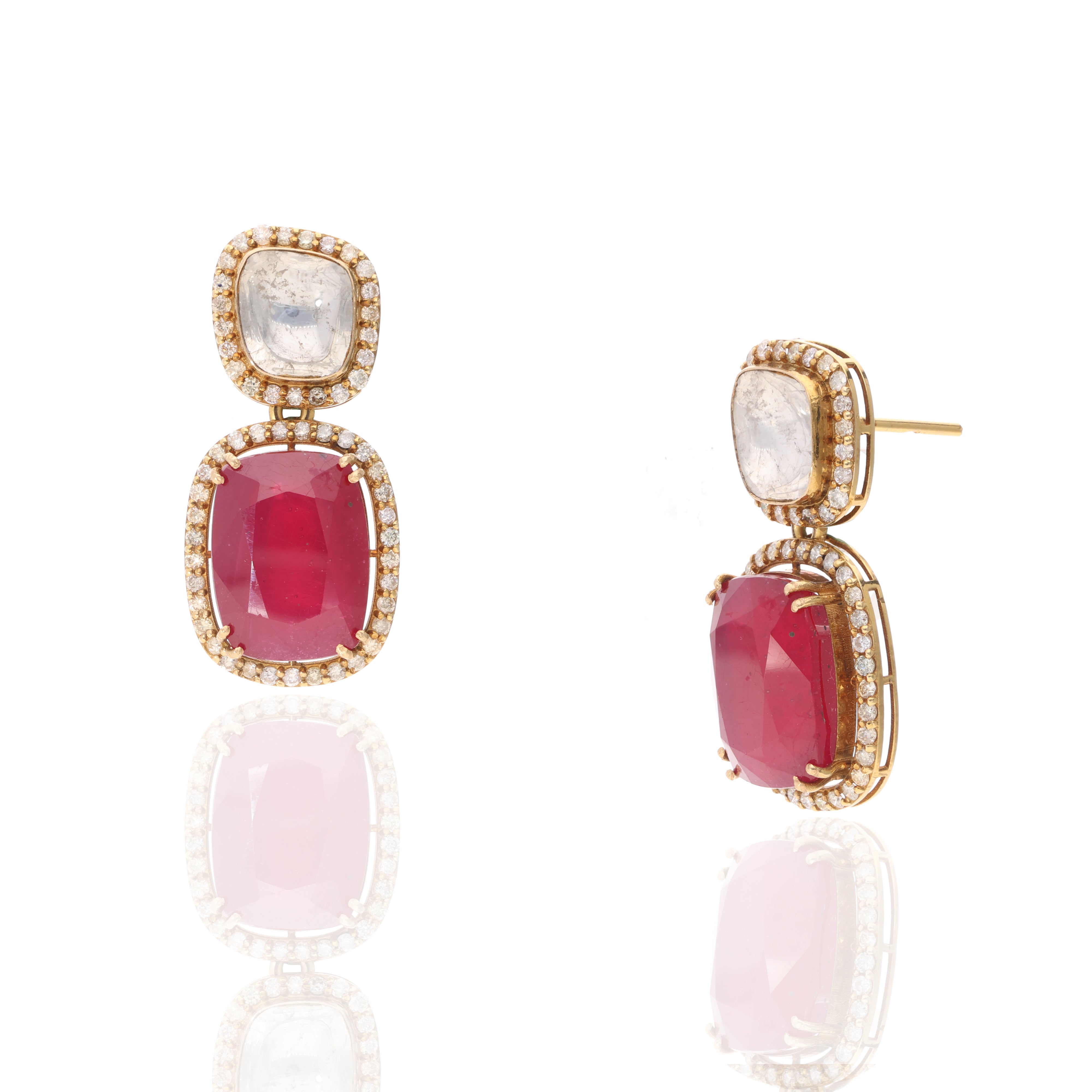 Regal Ruby Polki Earrings