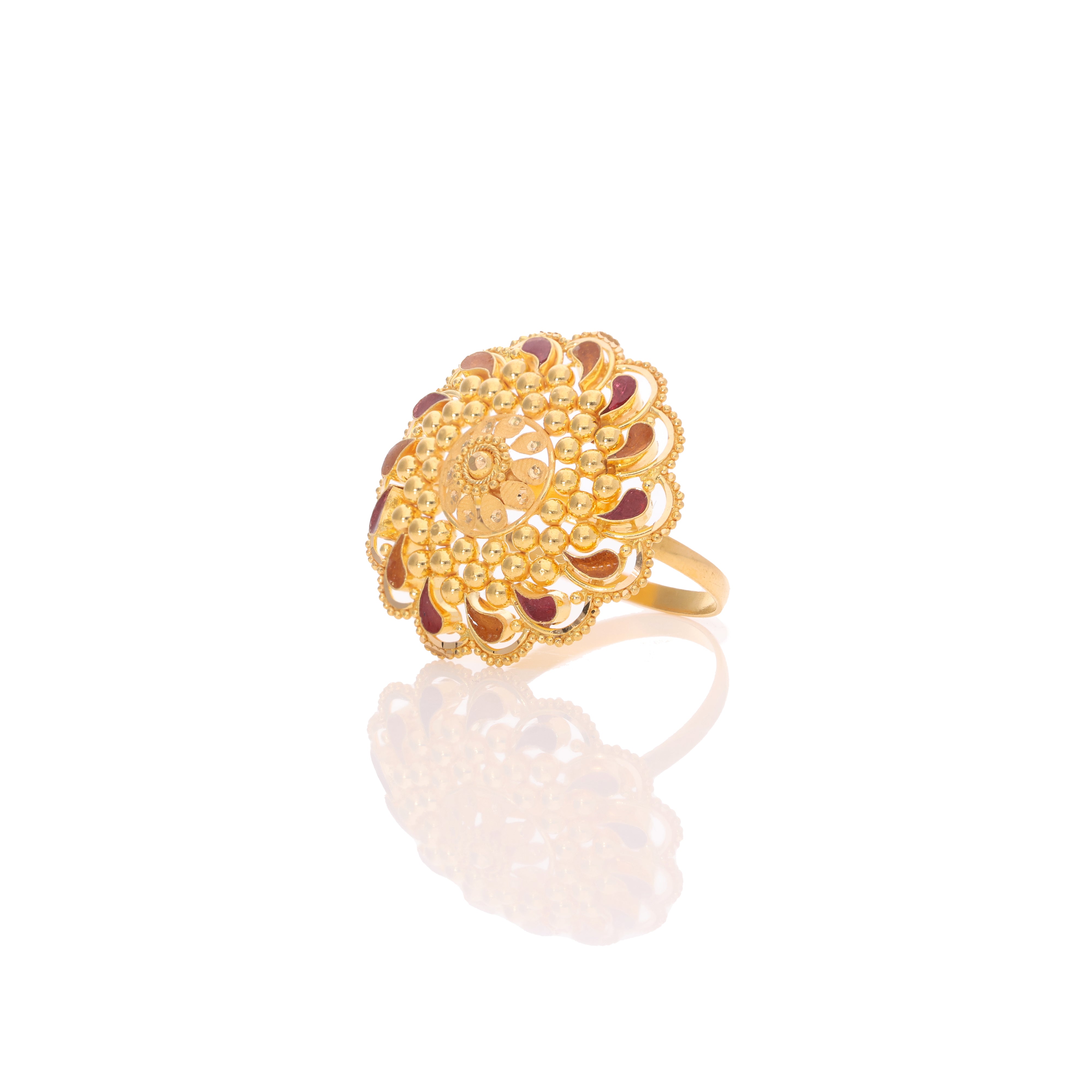 Golden Rosette Gold Ring