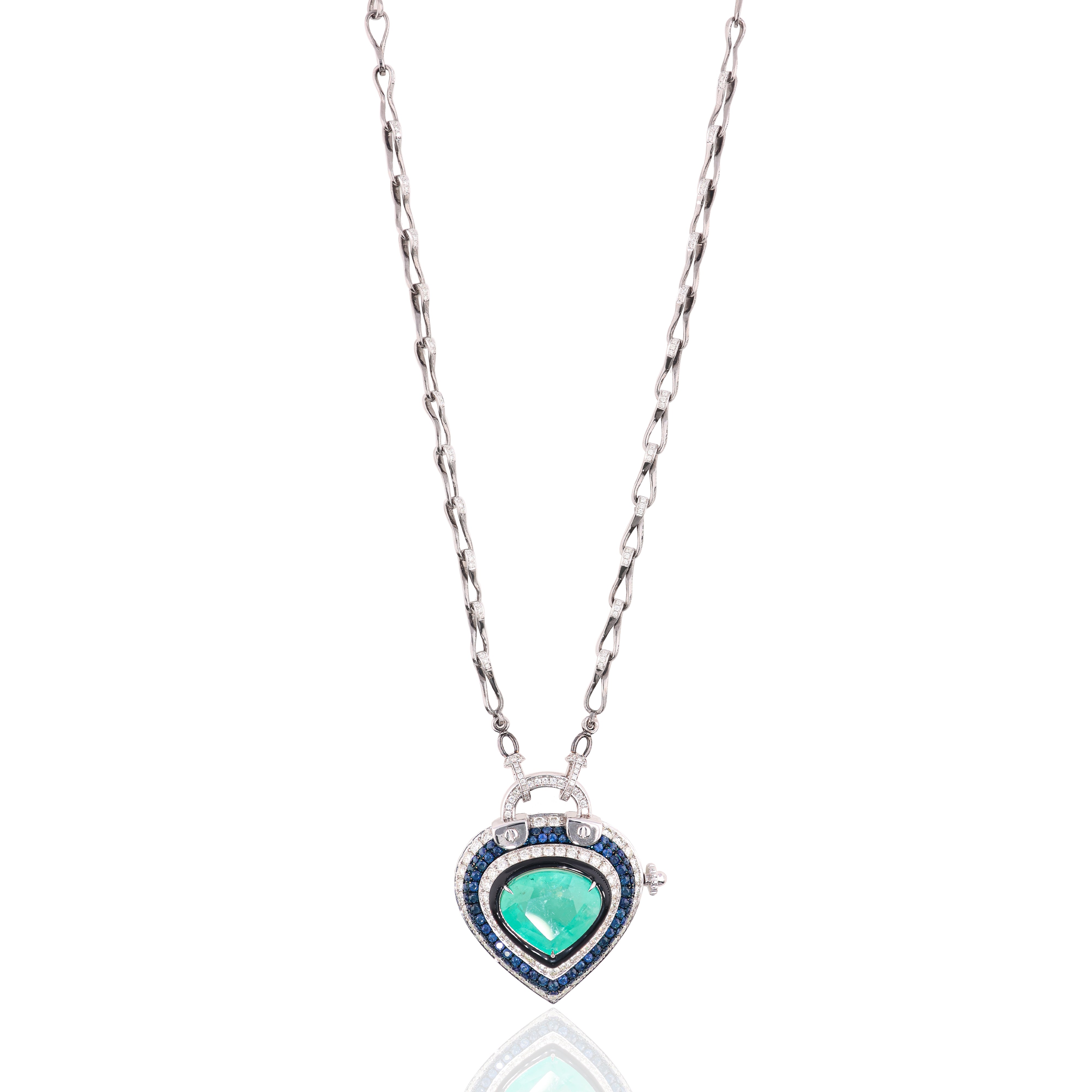 Sapphire Halo Heart