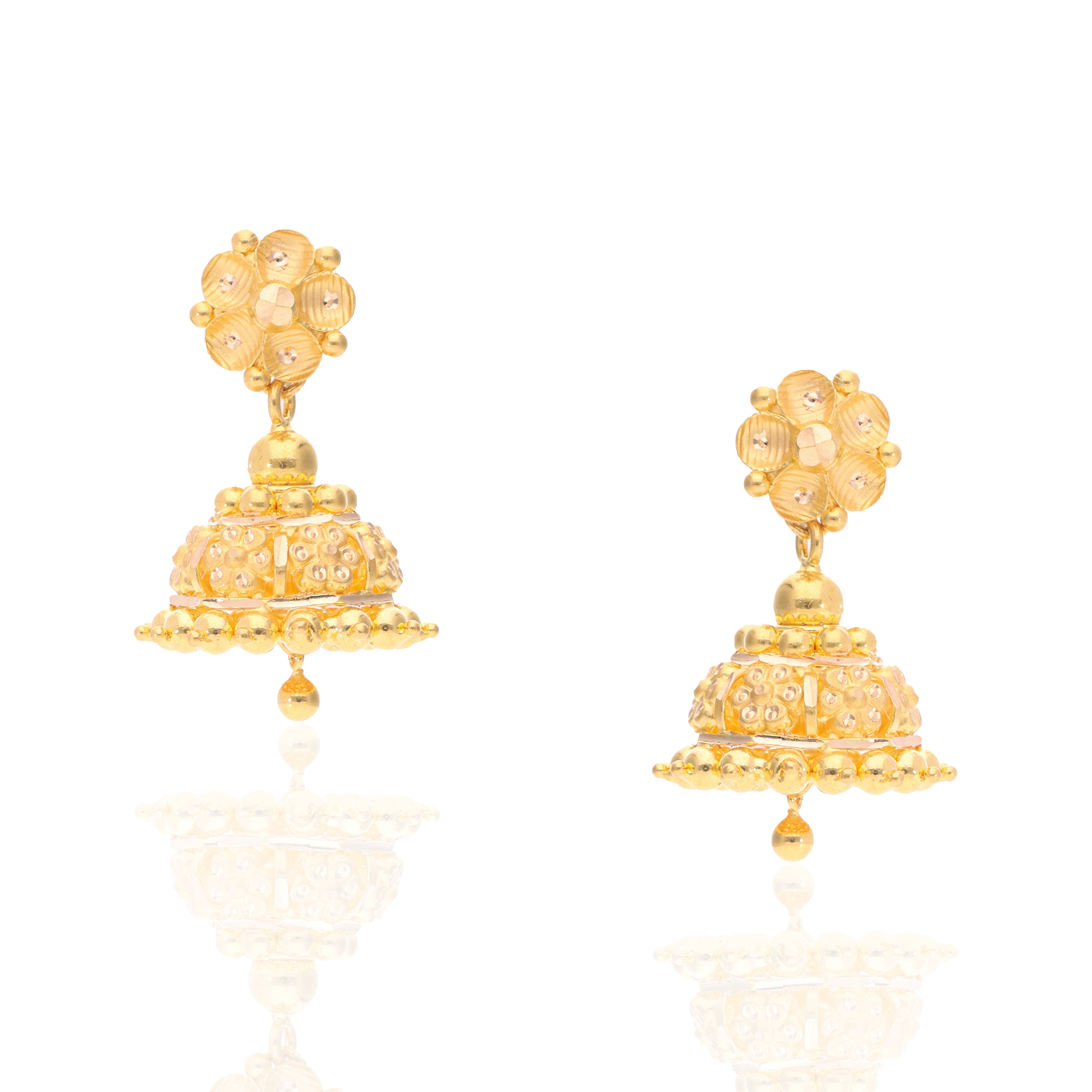 Floral Gold Jhumki