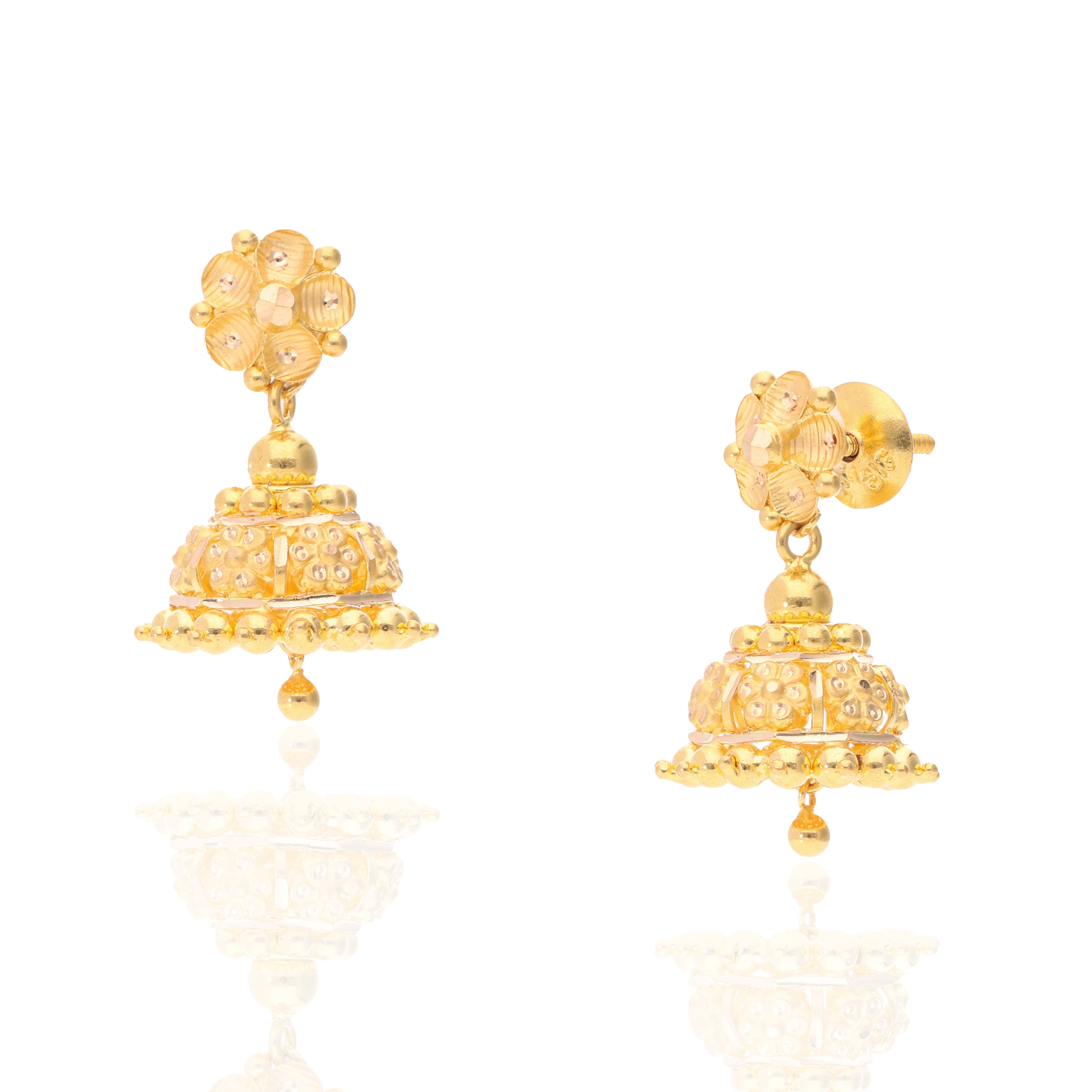 Floral Gold Jhumki