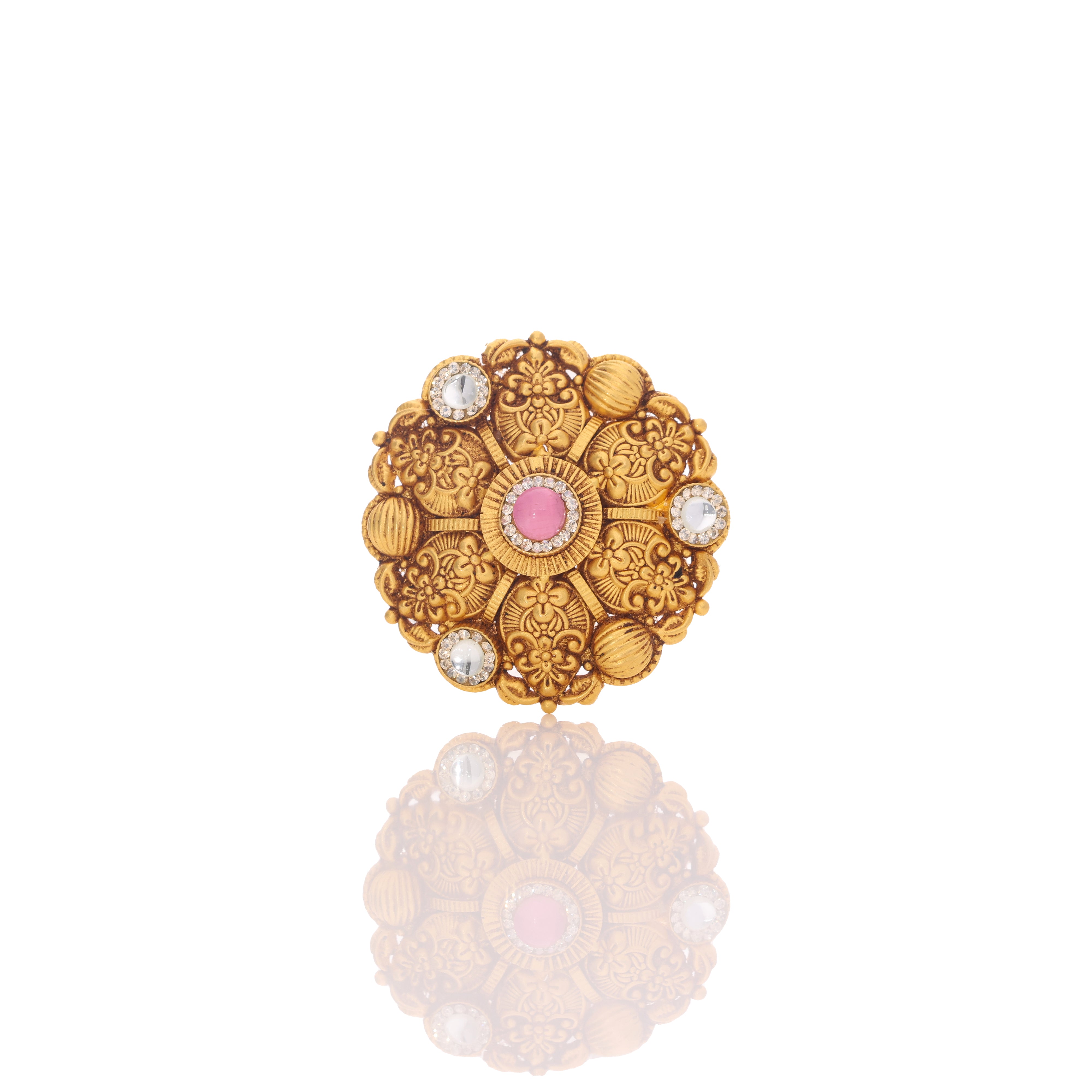 Pink Crown Gold Ring