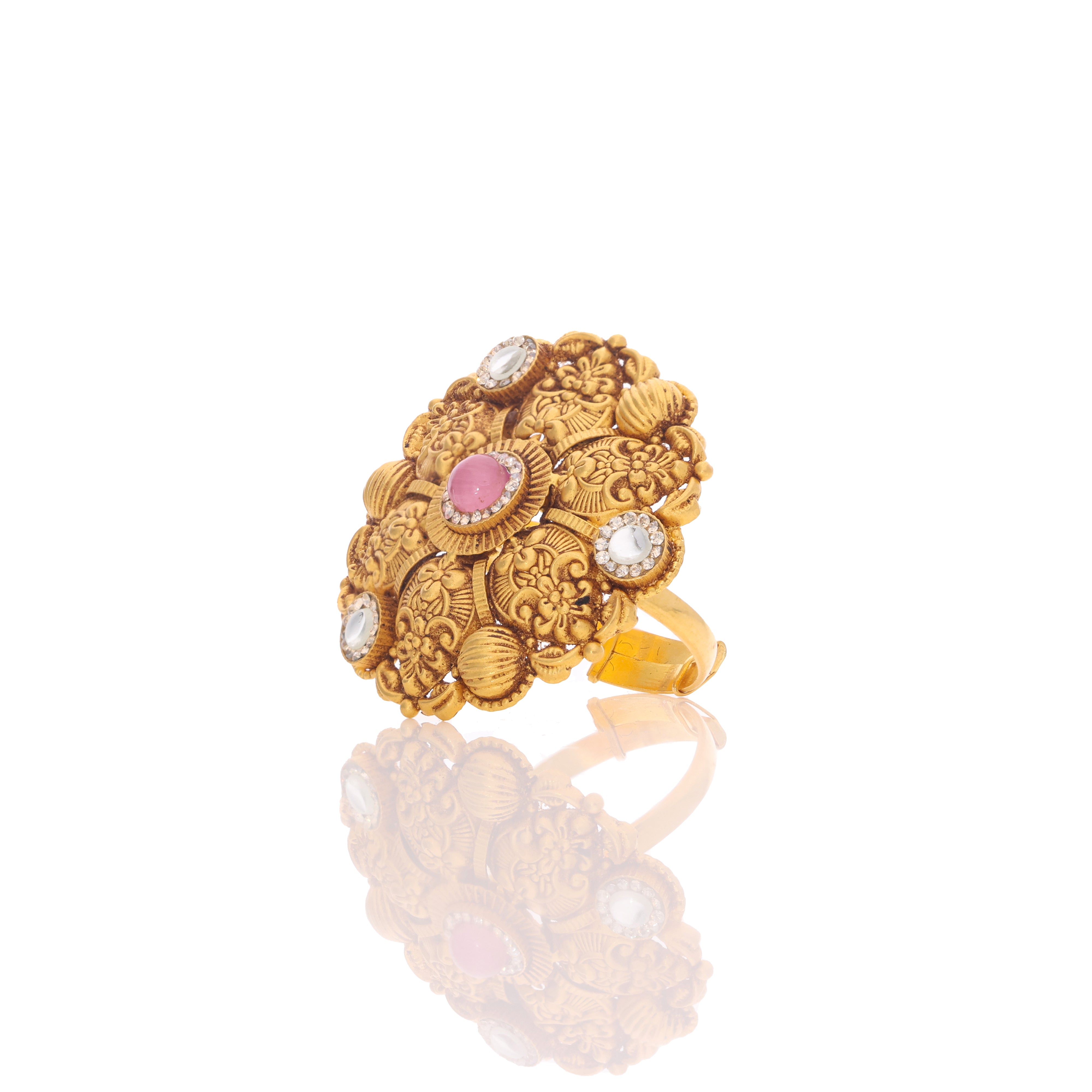Pink Crown Gold Ring