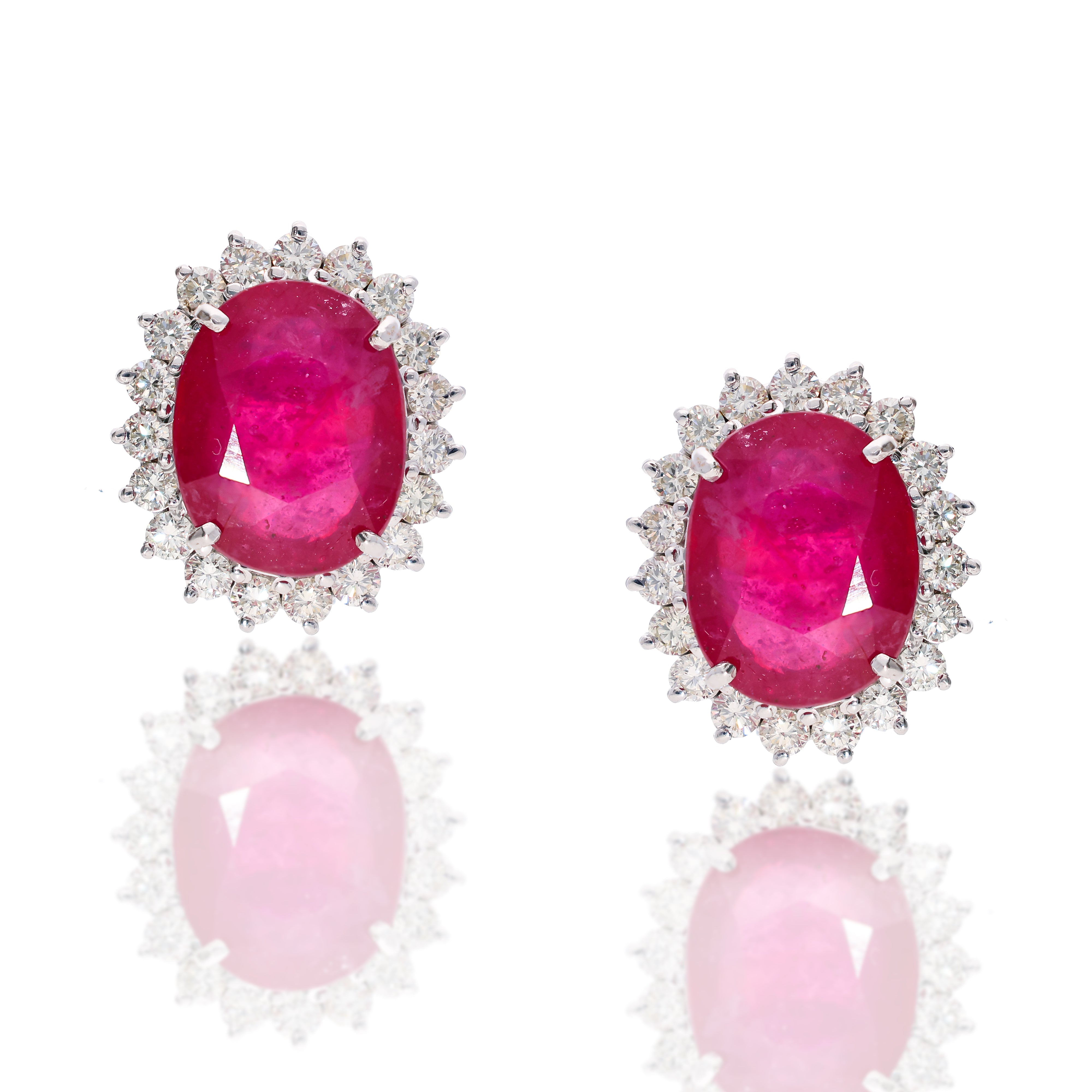 Ruby Sunburst Diamond Studs