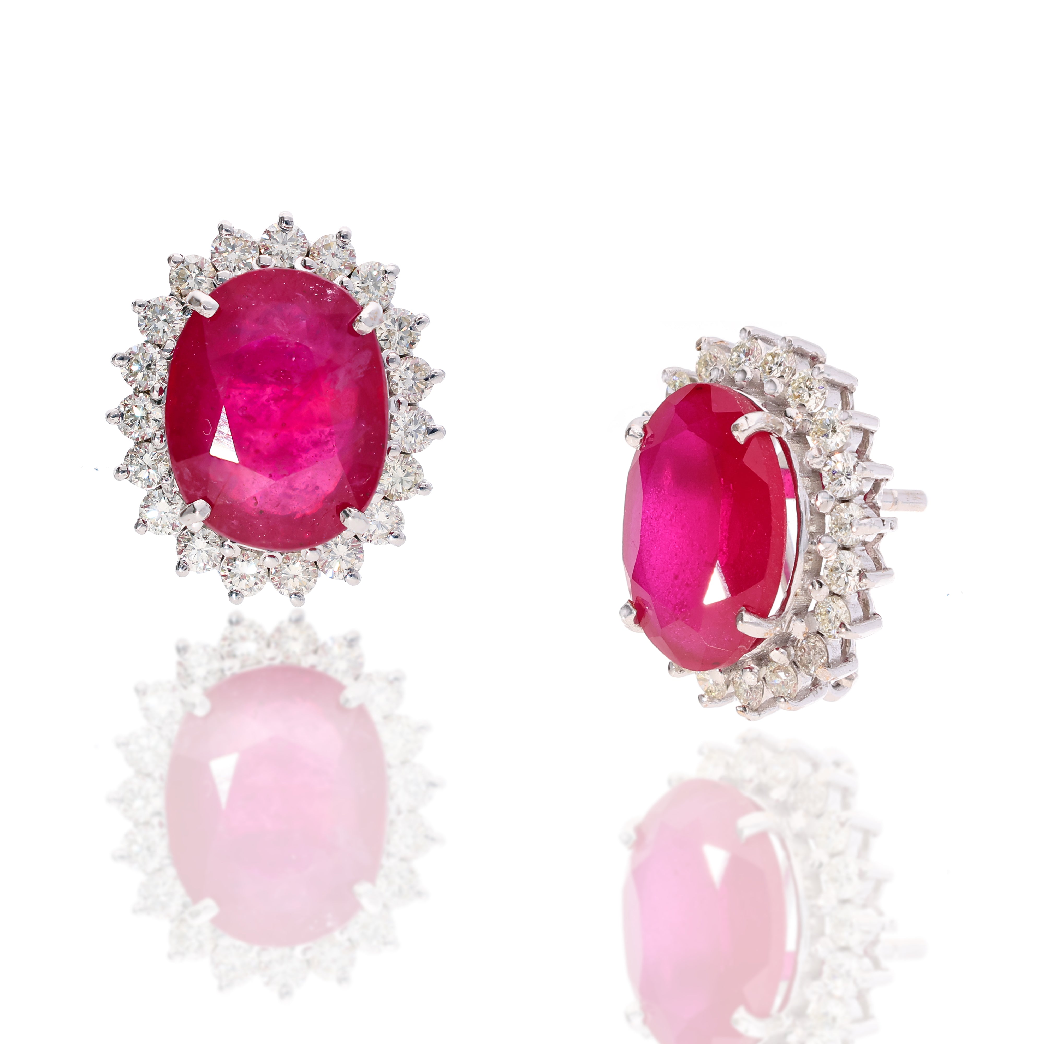 Ruby Sunburst Diamond Studs