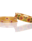 Colorful Meena & Ruby Gold Bangle