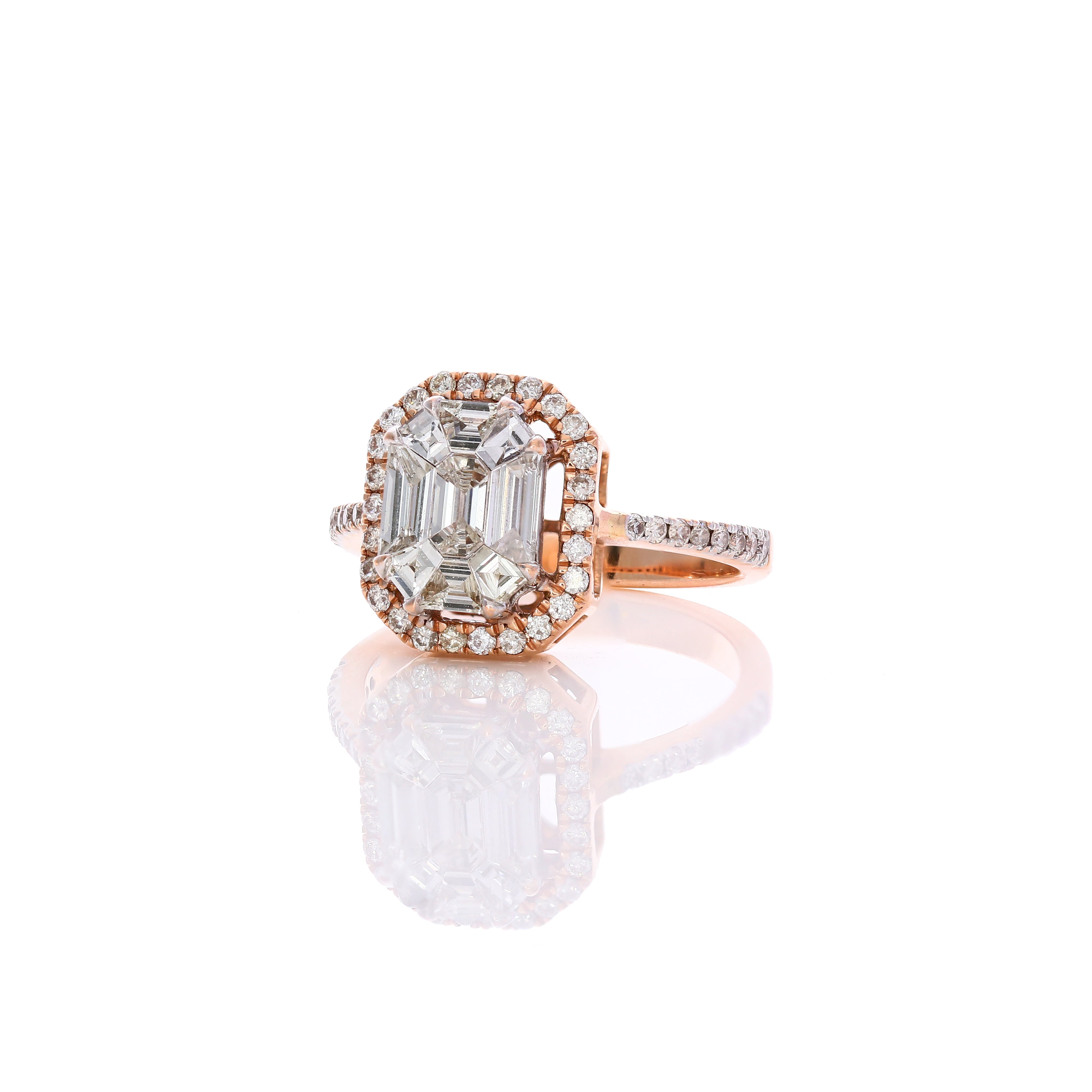 Emerald Cut Illusion Diamond Ring