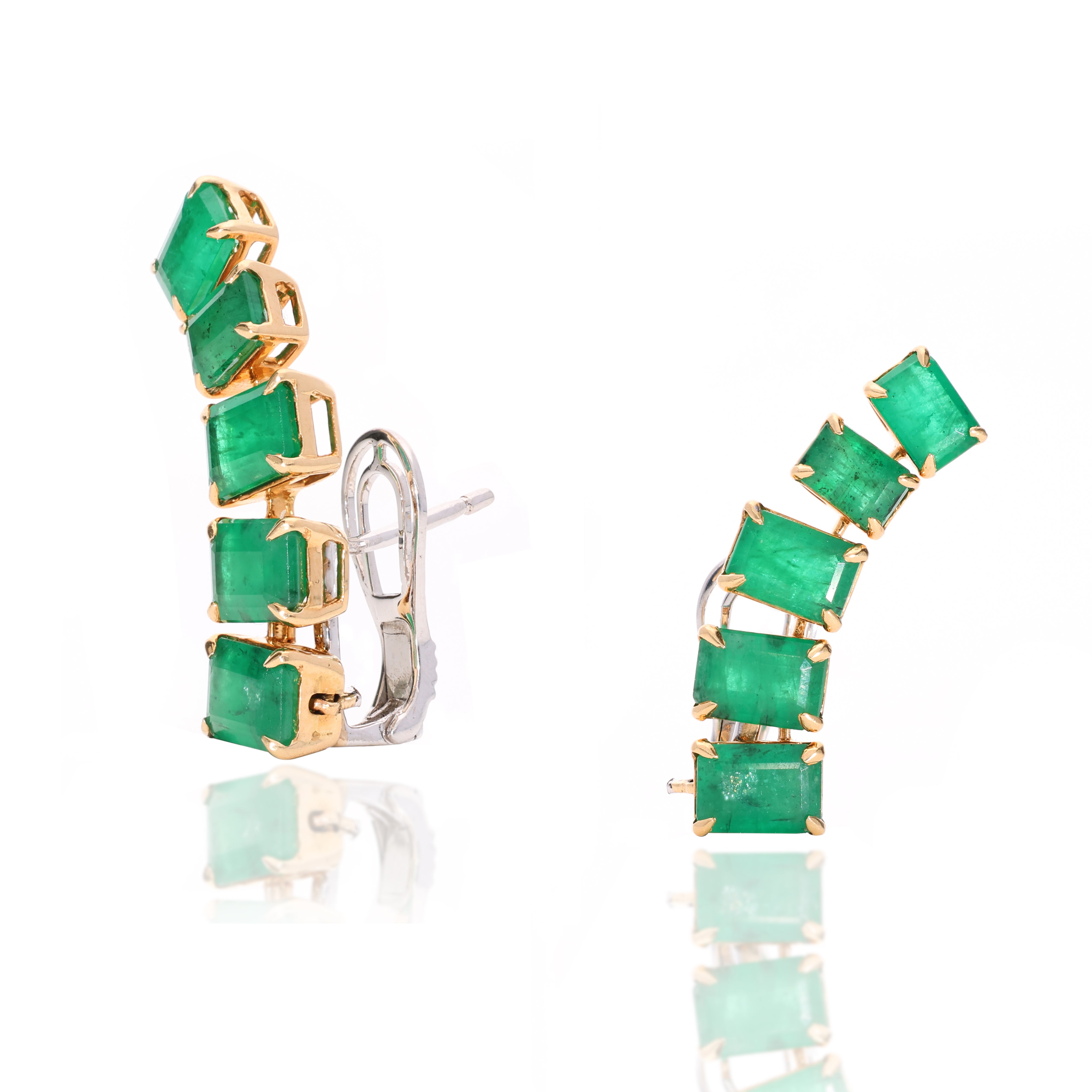 Emerald Cascade Ear Climbers